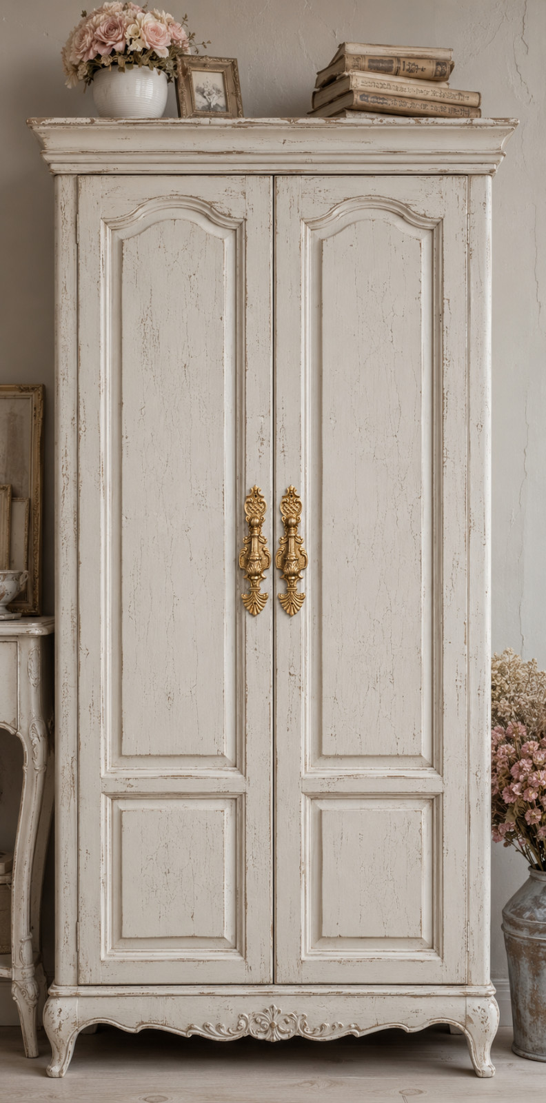Antique Brass Drop Drawer Pull, Ornate Dresser Handle, Cabinet Wardrobe Hardware