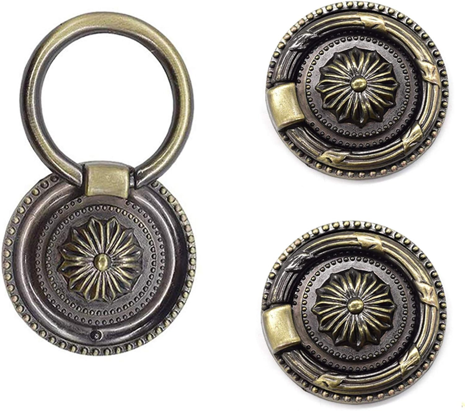 Antique Drawer Pulls Bronze round Dresser Knob Vintage Cabinet Handles 6 Pack