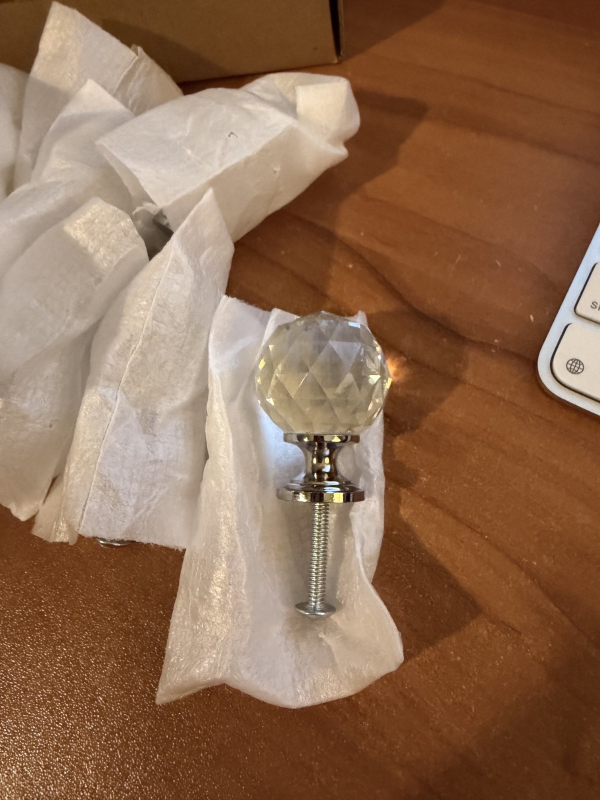 Lot Of 9 * Faceted CRYSTAL BALL * Round Cabinet DRAWER KNOB Pull Handle Hardware