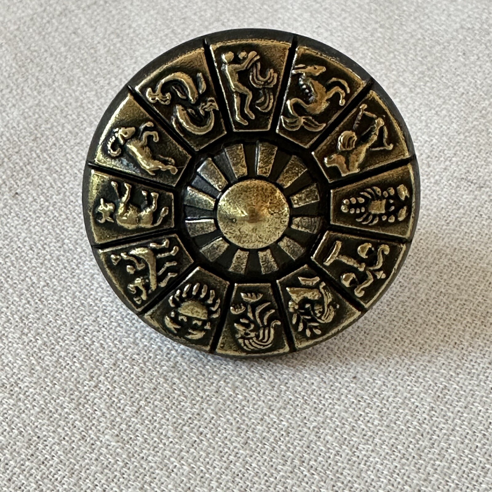 Ajax Zodiac Drawer Knob Brass Vintage Mid Century Dresser Drawer Pull MCM