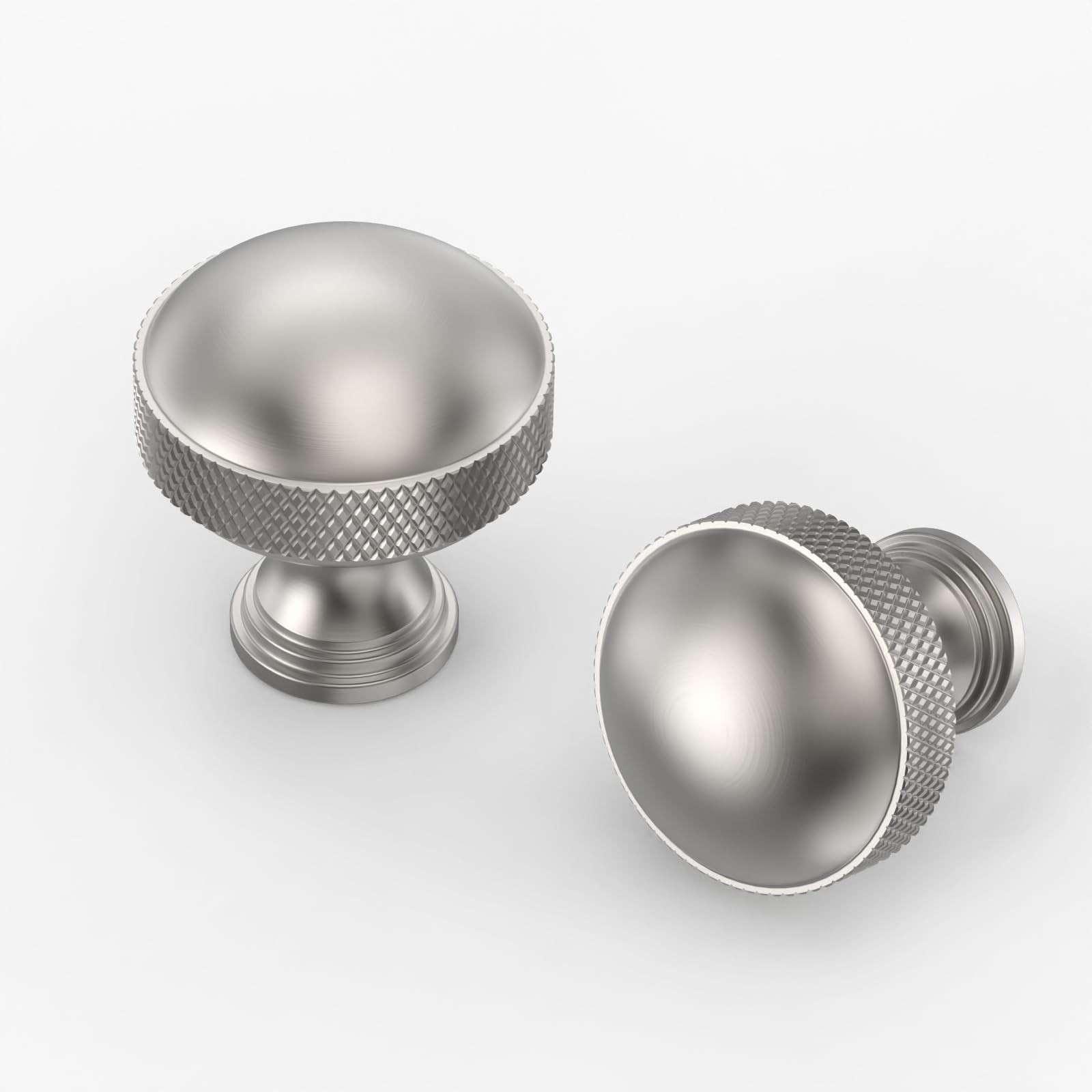 10 Pack Satin Nickel Cabinet Knobs Kitchen Knurled Cabinet Knob Brushed Nicke…