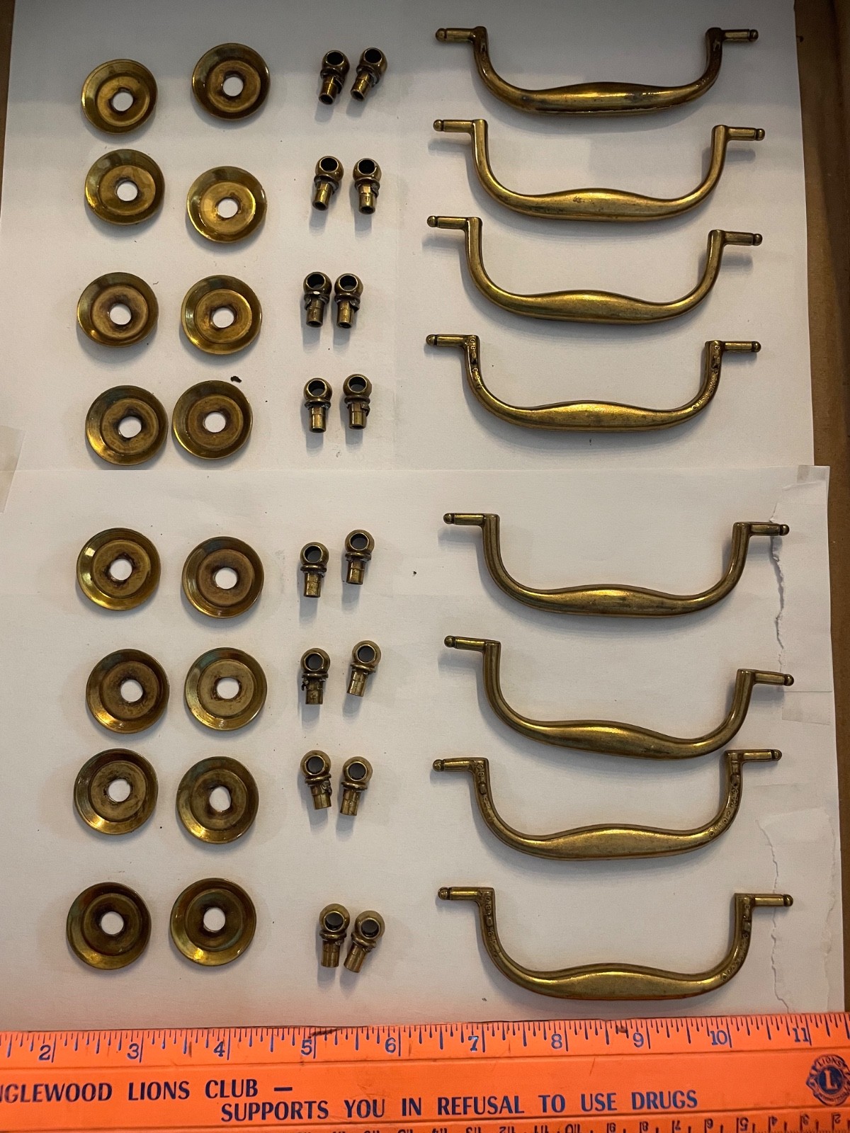Vintage Keeler Brass co KBC French Provincial Drawer Pulls Lot of 8 w/Hardware
