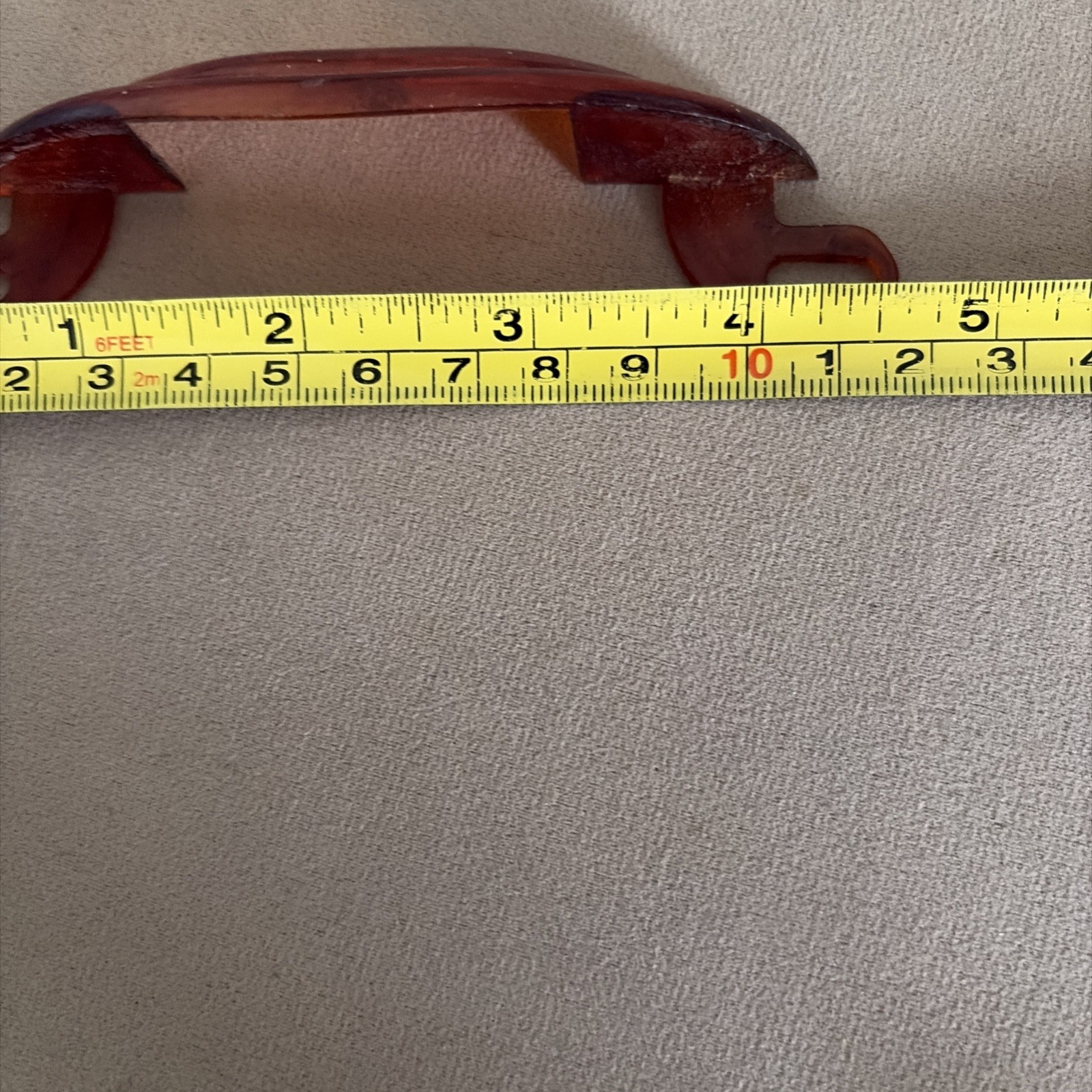 Vintage Mid Century Dresser Pull Orange Amber Bakelite(?) Lucite Handle