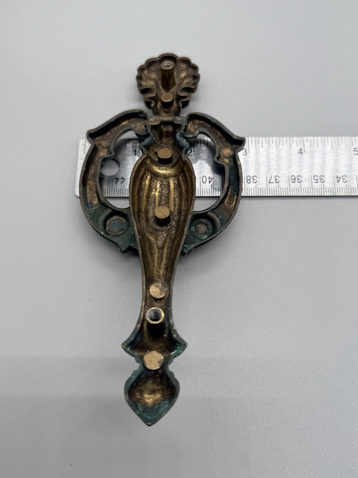 VTG Keeler Brass Co 7″ Drop Ring Pulls French Provincial Hardware 5″ C-C Pair