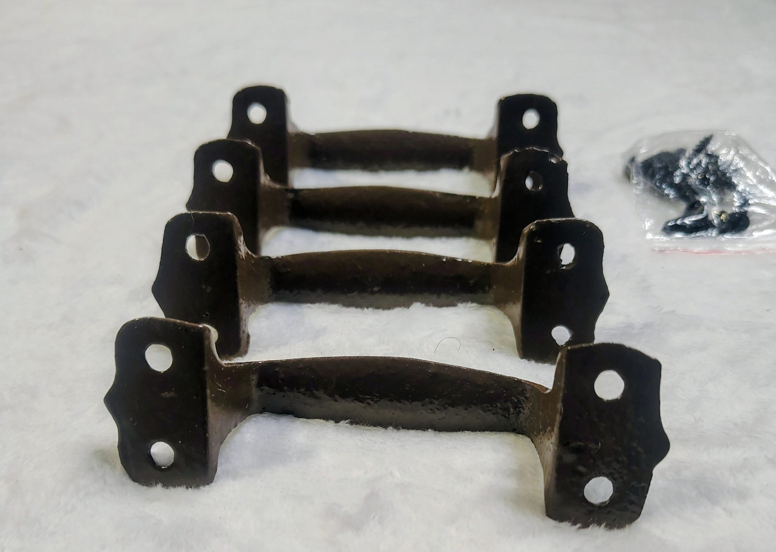 4 Rustic Cabinet Handle Cast Iron Drawer Pull Door Antique Style 4′ Hardware
