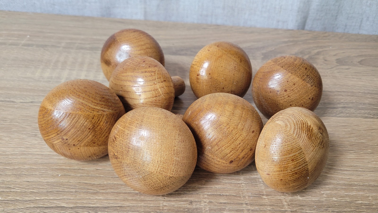 Vintage Wood Drawer Pulls Mushroom Shaped