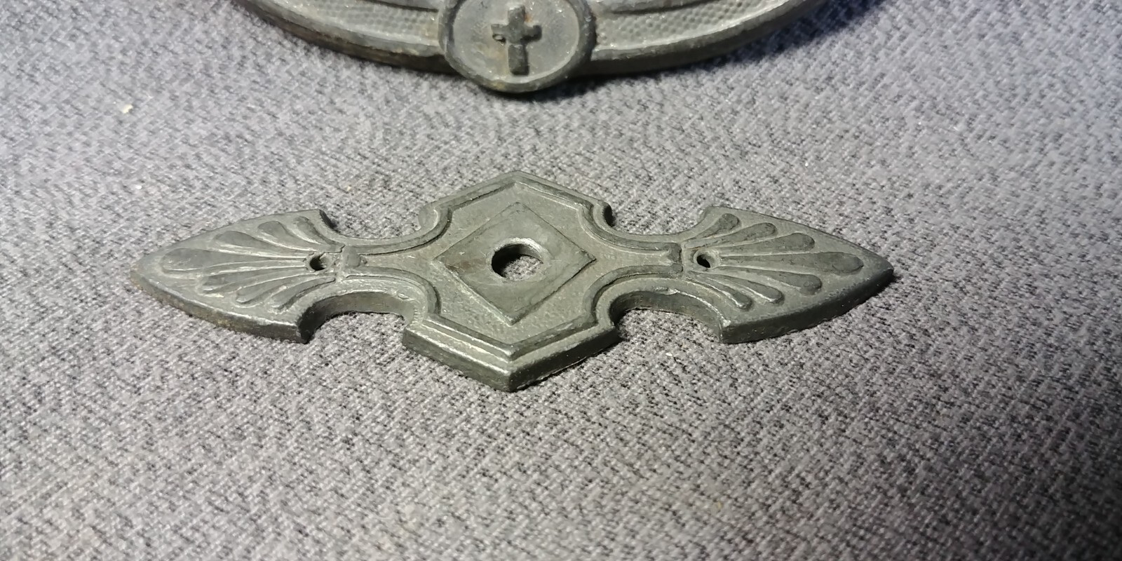 3 Raised Christian Cross Drawer Pull Back Plate Escutcheon Furniture Hardware
