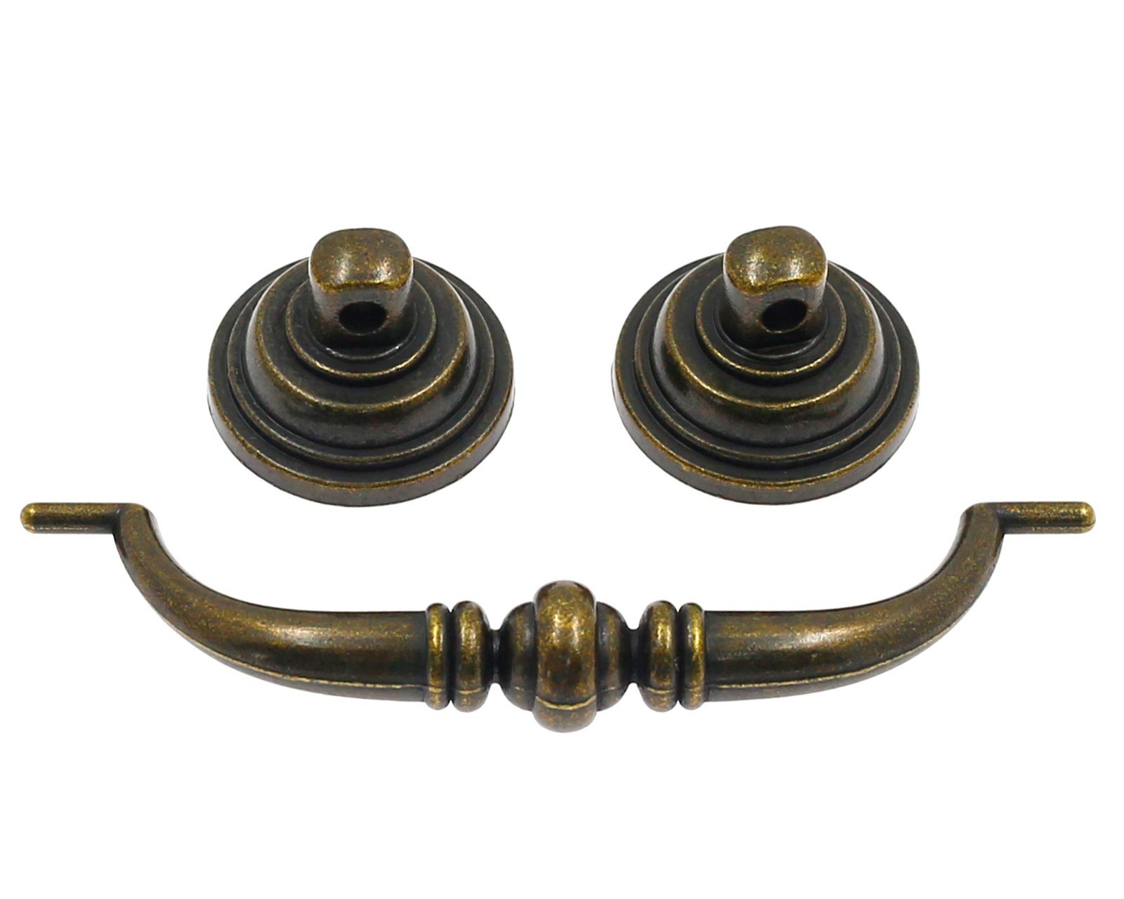 8Pcs Antique Bronze Bail Pull Handles, 3.5″ Hole, Drop Drawer Pulls for Desks