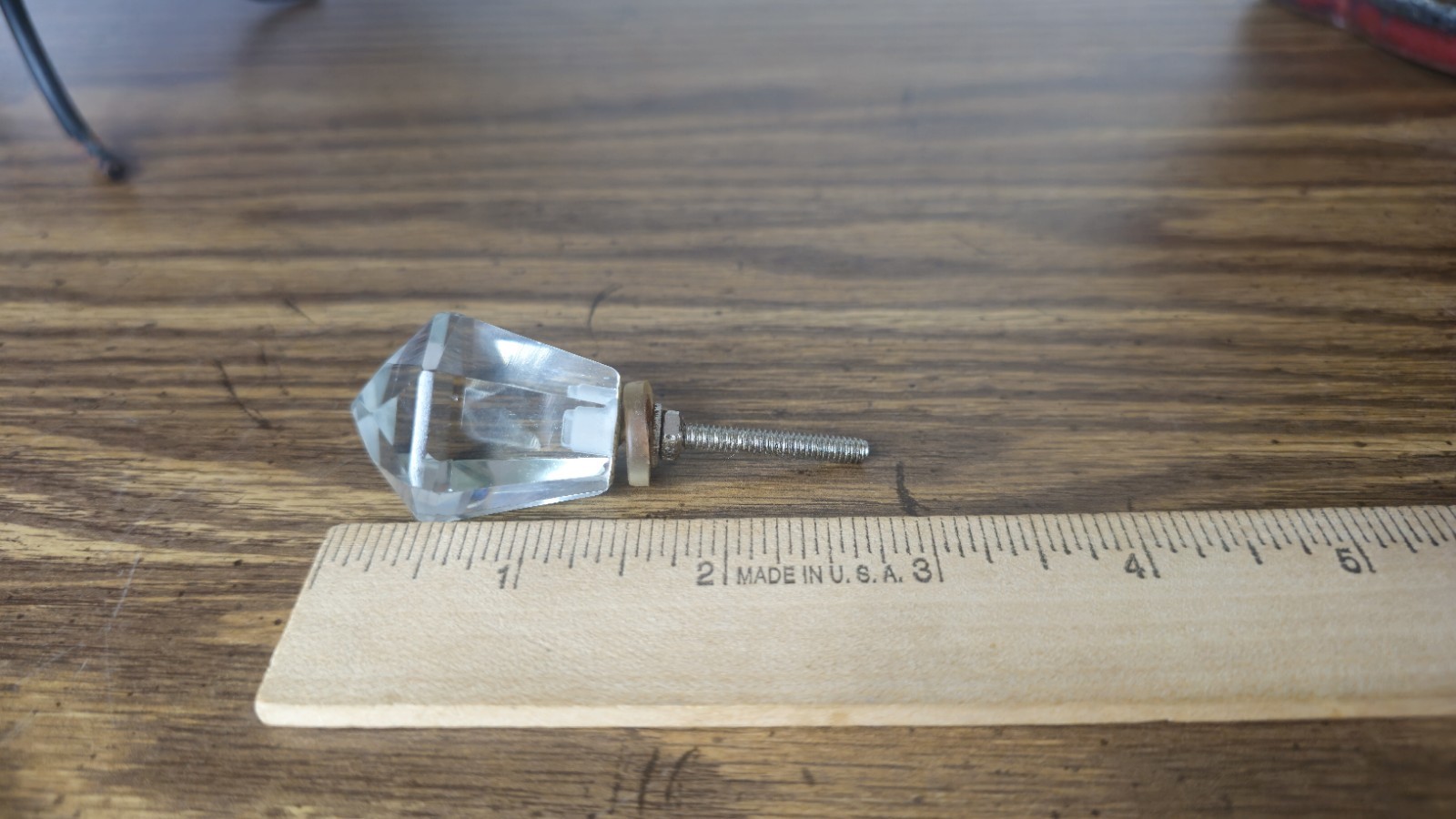 6 Vintage Style Clear Acrylic Hexagon Cabinet Knobs Dresser Drawer Pulls