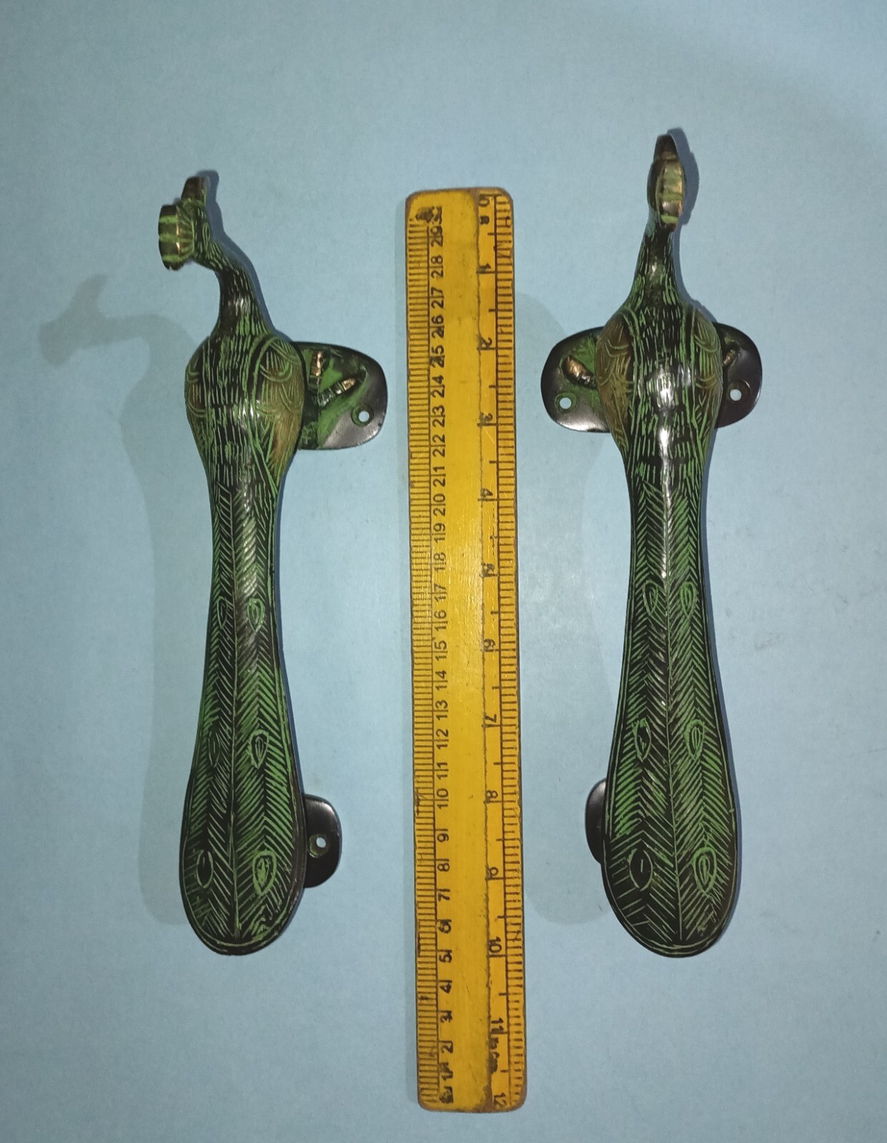 Bird Shape Door Pull Grip Victorian Brass Peacock Handle With Fingers Base HK503