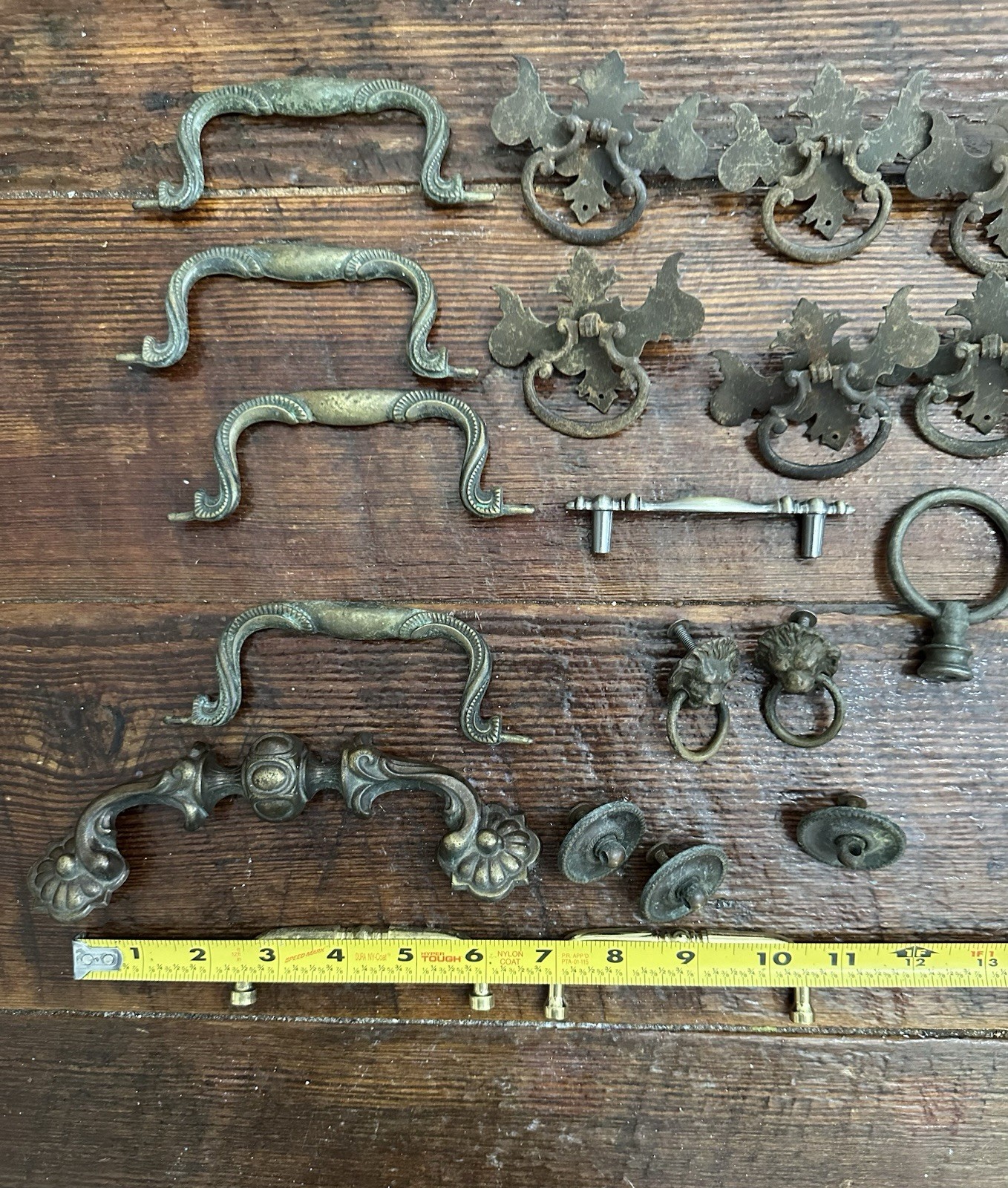 Antique & Vintage Mixed Lot Brass Metal Drawer Pulls Handles Parts & Hardware
