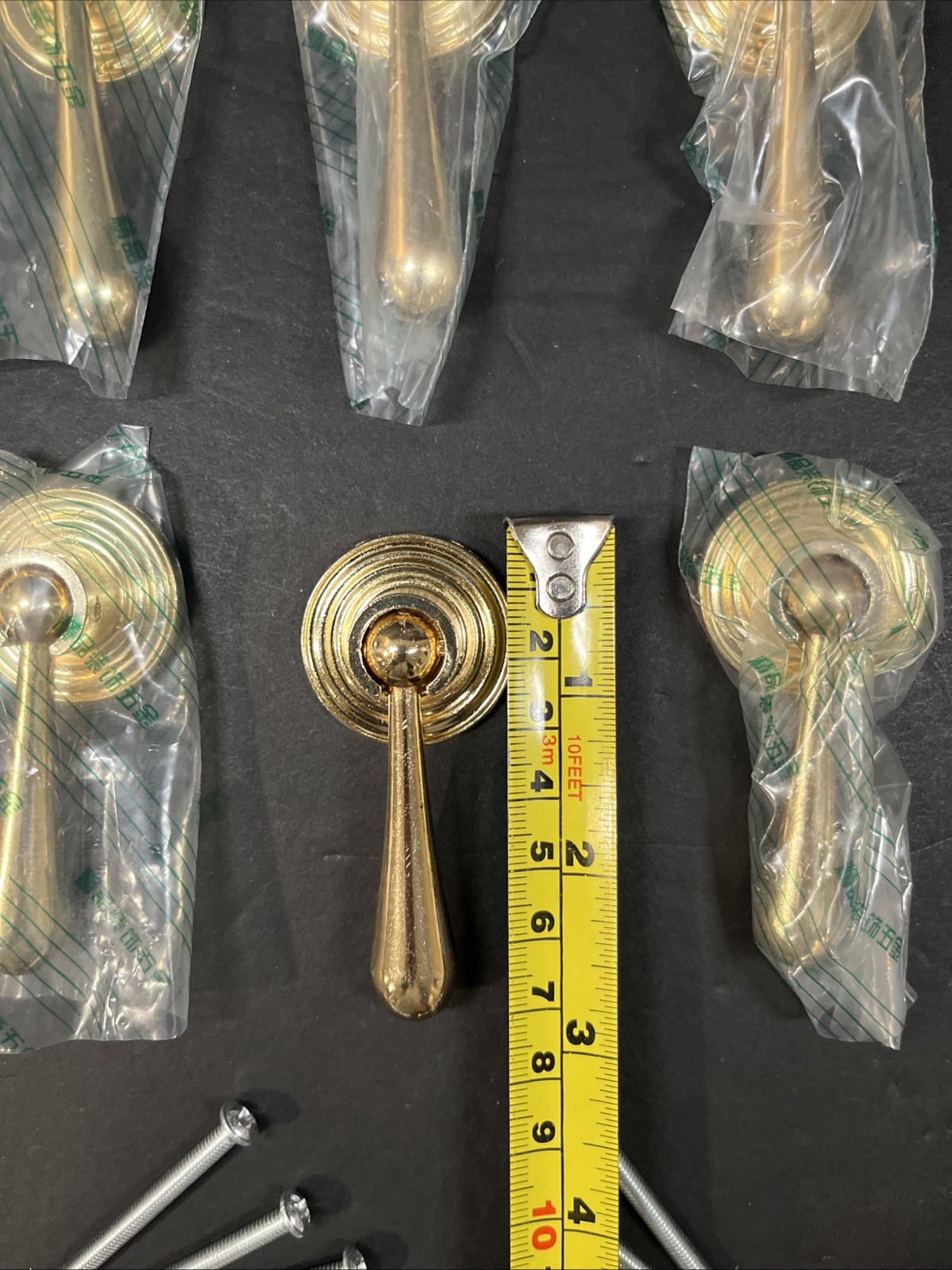 Gold Tone Tear Drop Or Pendant Drawer Pulls Set 6 Screws Classic Cabinet Dresser