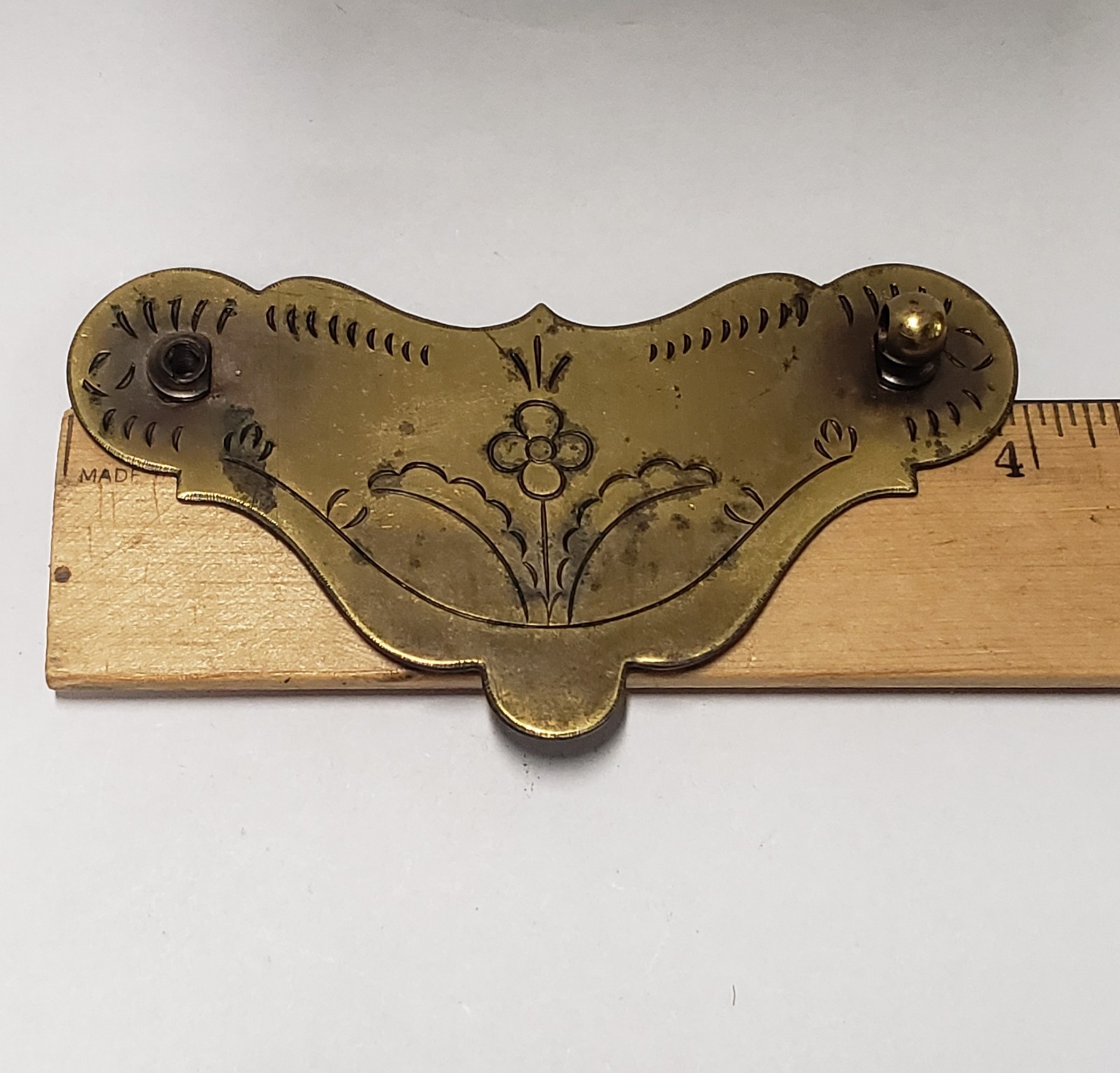 DAMAGED Ethan Allen Circa 1776 Drawer Bail Pull 4 inch KBC K10346 with Screws