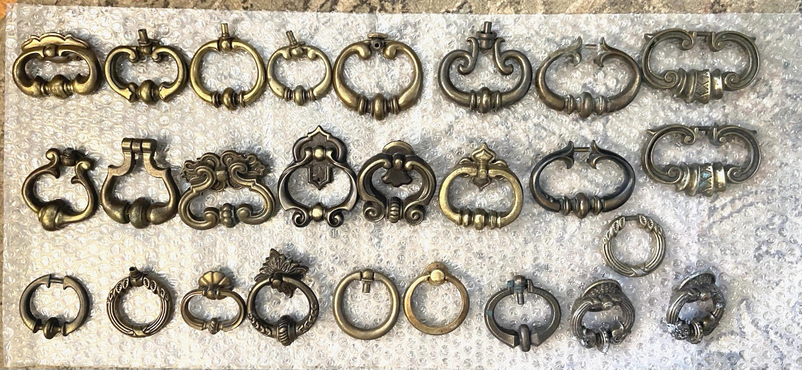 Vintage Cabinet Pulls 26 pcs. AMEROCK KEELER BRASS CANADA & Others