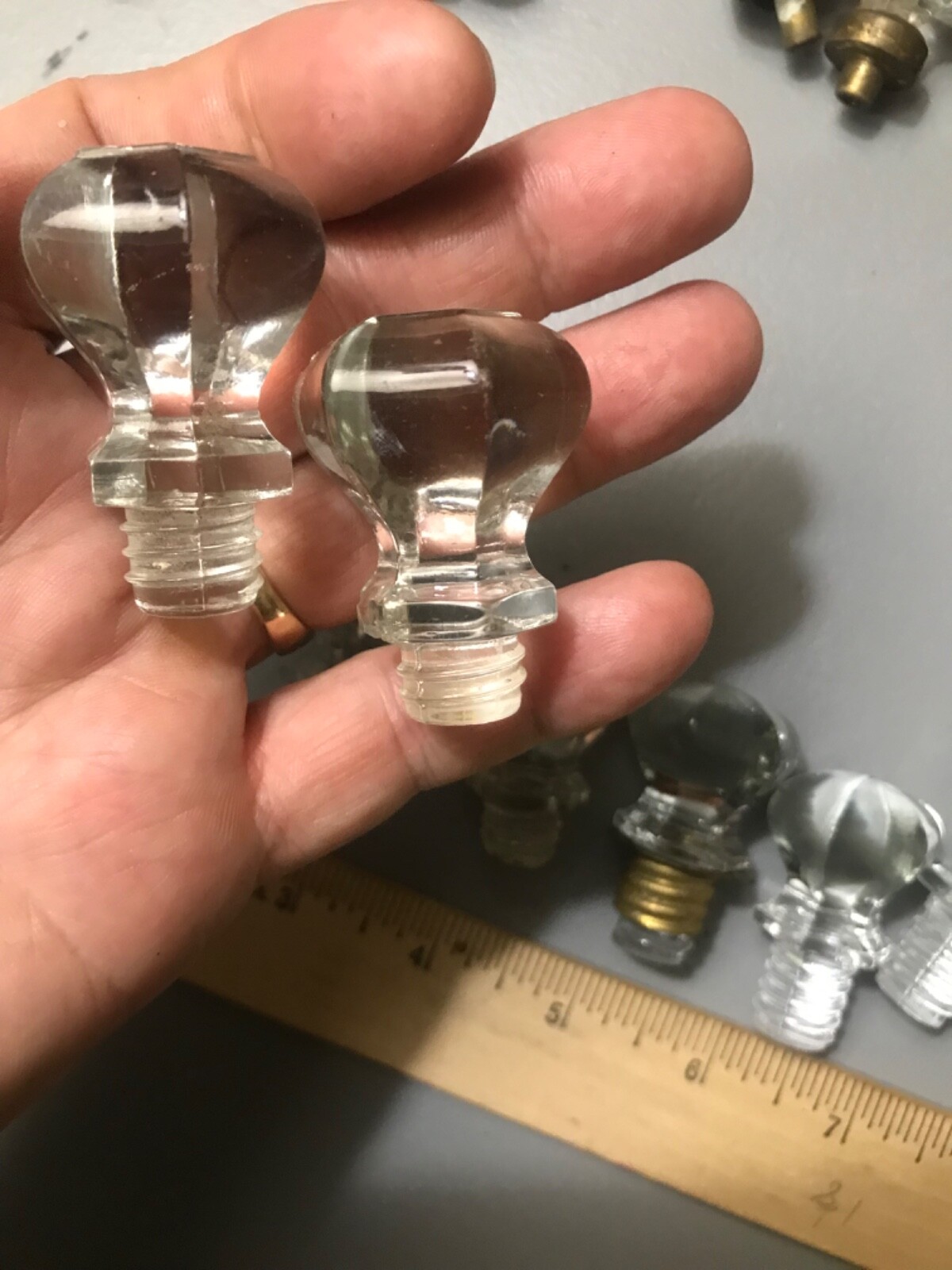 ANTIQUE APOTHECARY FACETED VICTORIAN GLASS KNOB RARE BEAUTIFUL GLASS MAKE OFFER