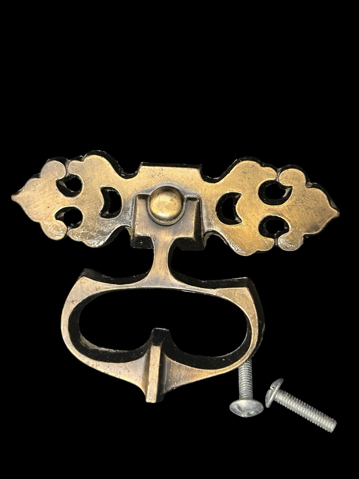7 Vtg Allison Japan Gothic Drawer Pulls Backplate Escutcheon Ornate Chippendale