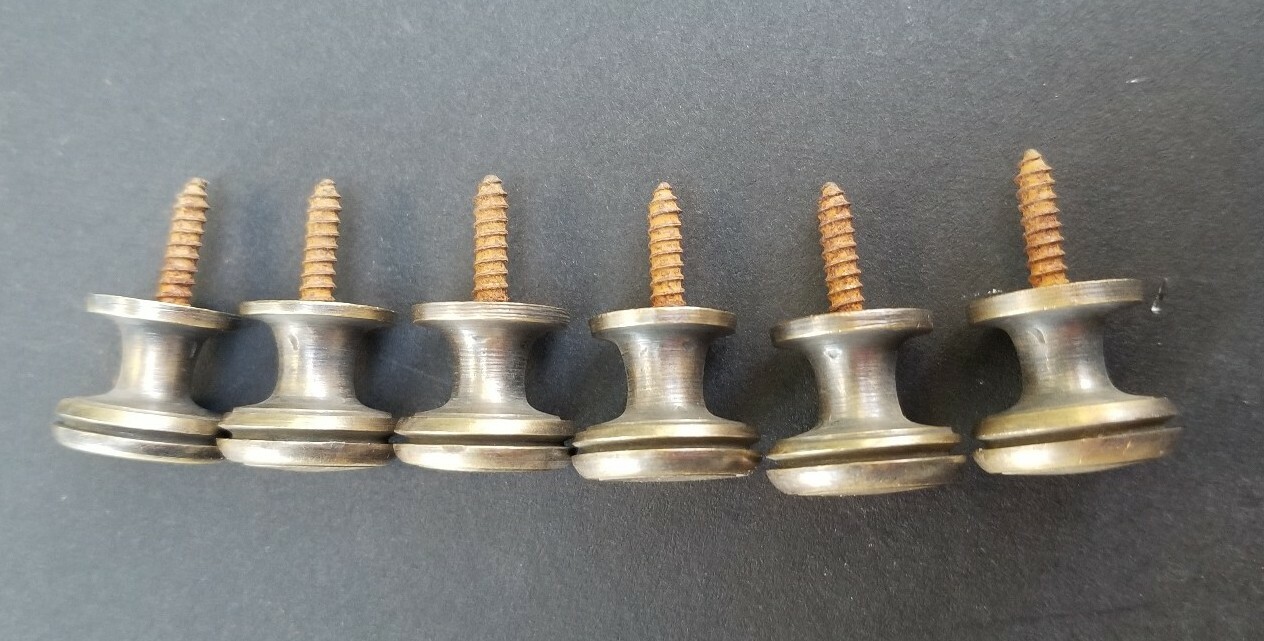 6 Solid Brass Stacking Barrister Bookcase 5/8″dia Knobs drawer Pulls #K26