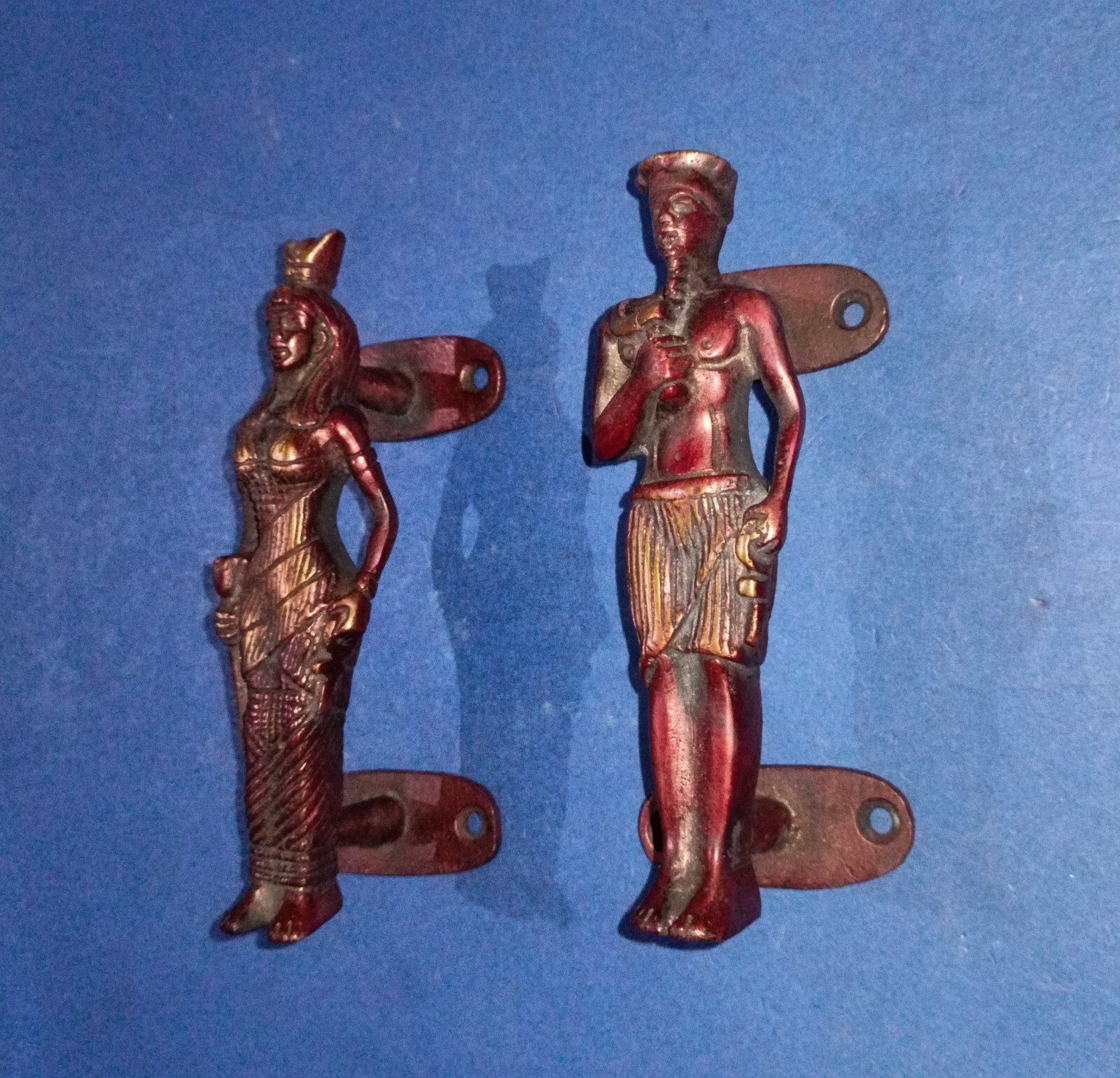 Tribal Man and Woman Door Grip Roman Empires Brass Egypt Door Handles Pair HK560