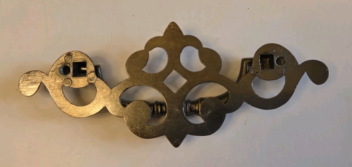 VTG Antique Brass Chippendale Style Drop Ball Drawer Pulls Set Of 9 New W/Screws