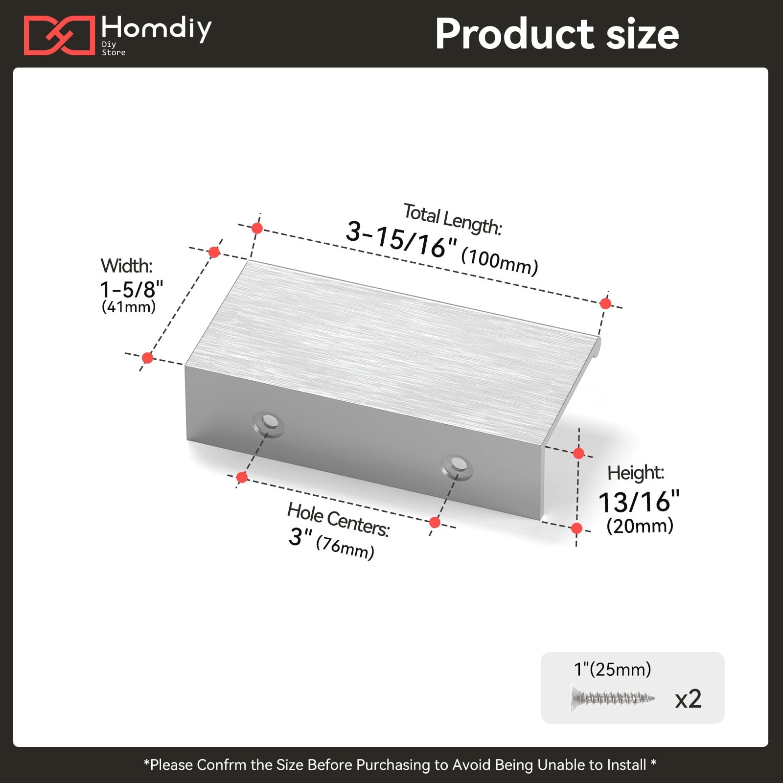 Homdiy 25 Pack Brushed Nickel Cabinet Pulls 3 Inch Edge Finger Pull For Kitchen