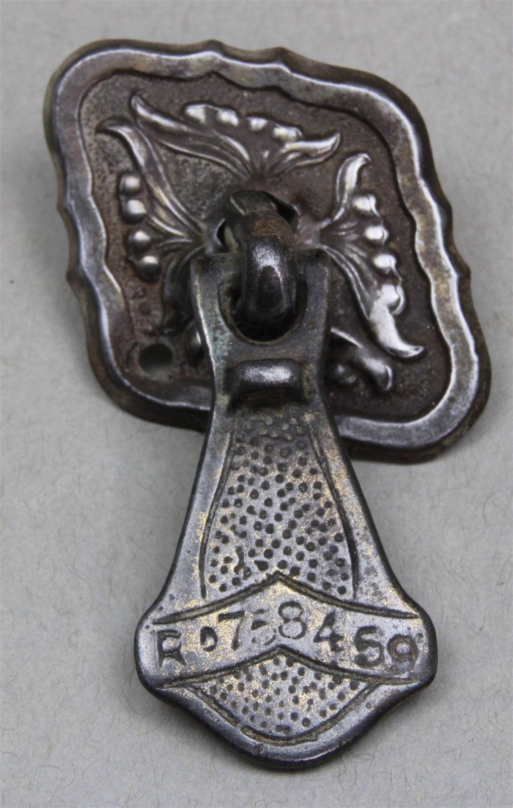 Antique 1930’s Ornate Design Cabinet Door Metal Drop Drawer Pull RD# 758459