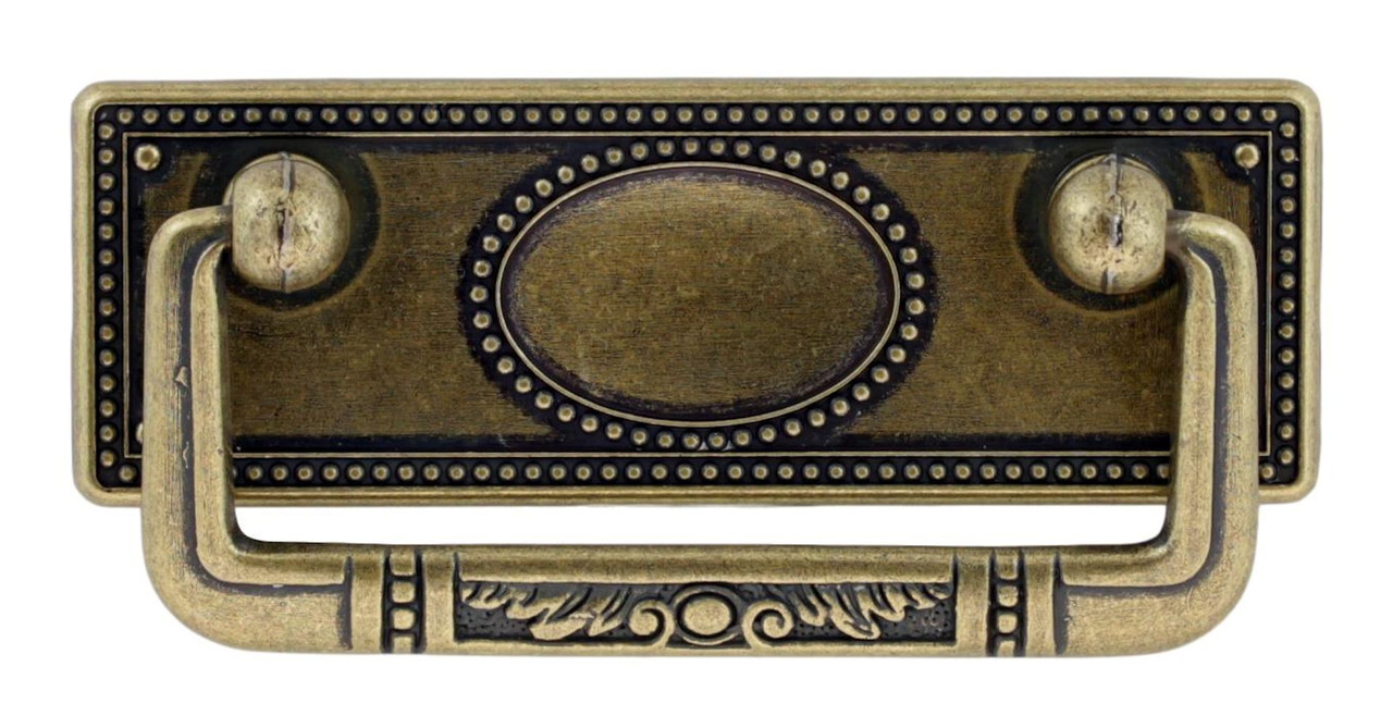(12 Pack) 2-1/2″ Vintage Federal Style Rectangular Bail Pull Antique Brass