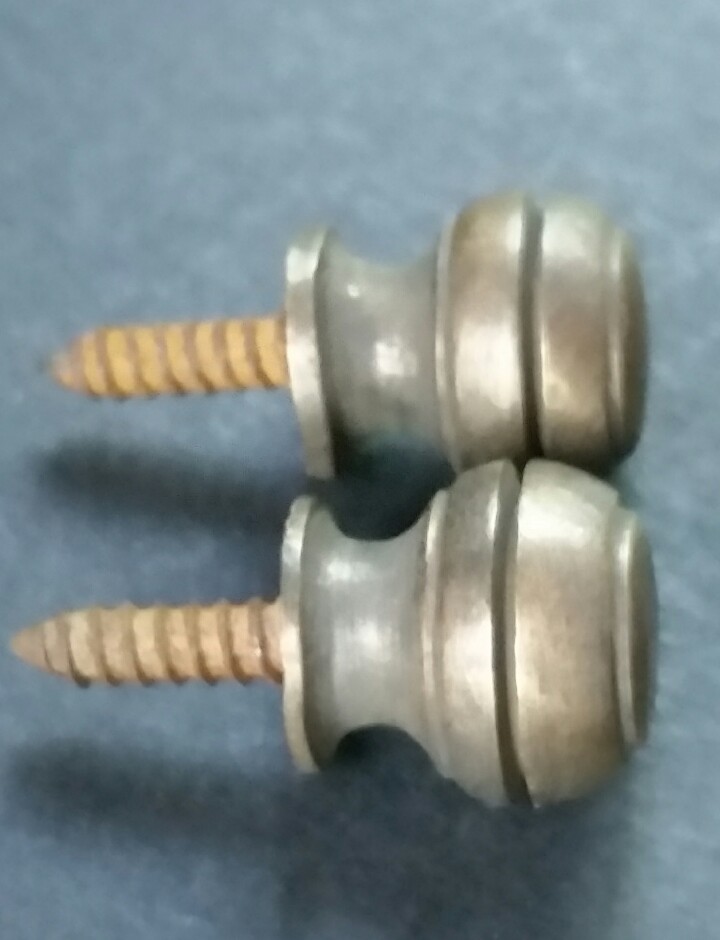 2 Solid Brass SMALL Stacking Barrister Bookcase 7/16″dia Knobs drawer Pulls #KK