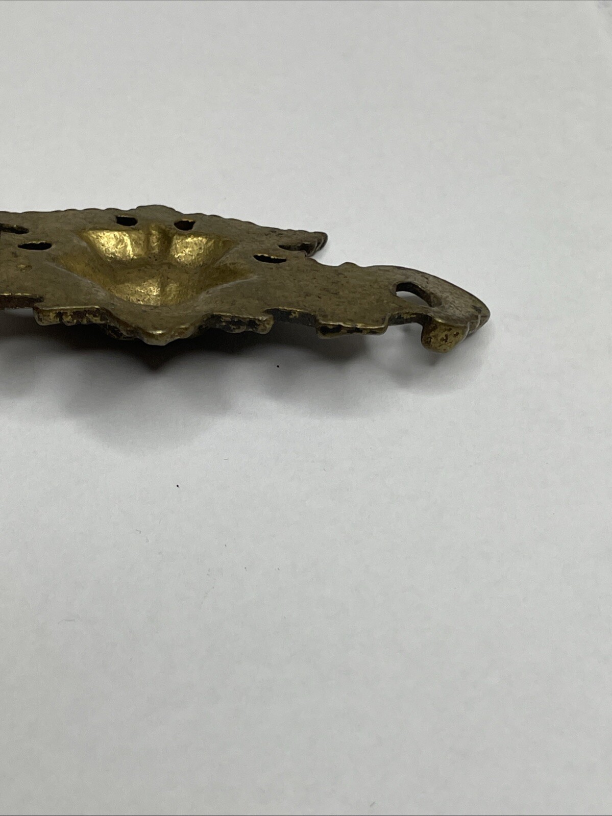 Antique Old Man Wind Winter Heavy Brass Drawer Pull Back Plate