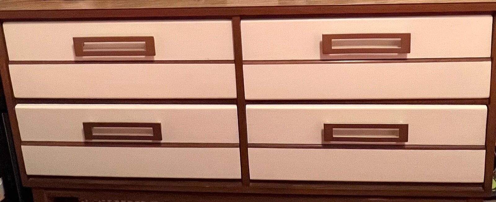 (4) Mid-Century Dresser Drawer Drop Handle Pulls 7″ Long / 4.5″ Screw To Screw