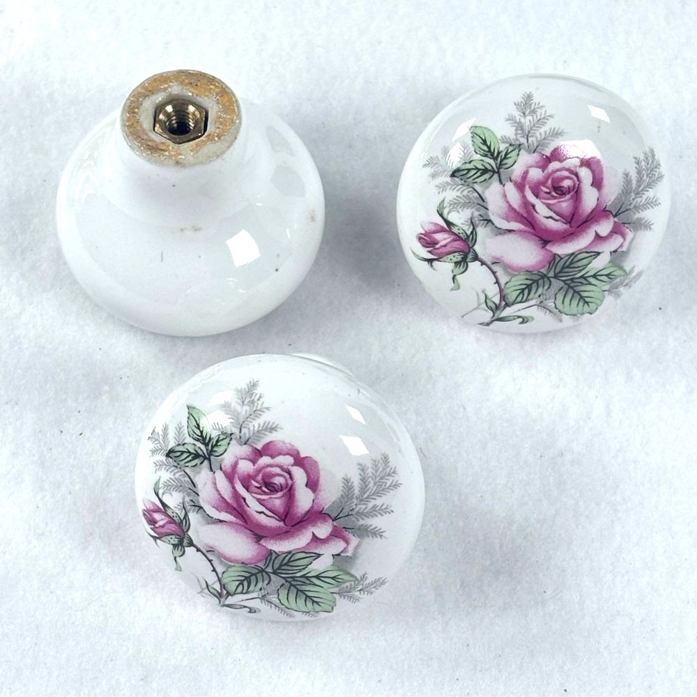 VTG Floral Knobs & Handles Mixed Lot Decor Farmhouse Shabby Chic CottageCore