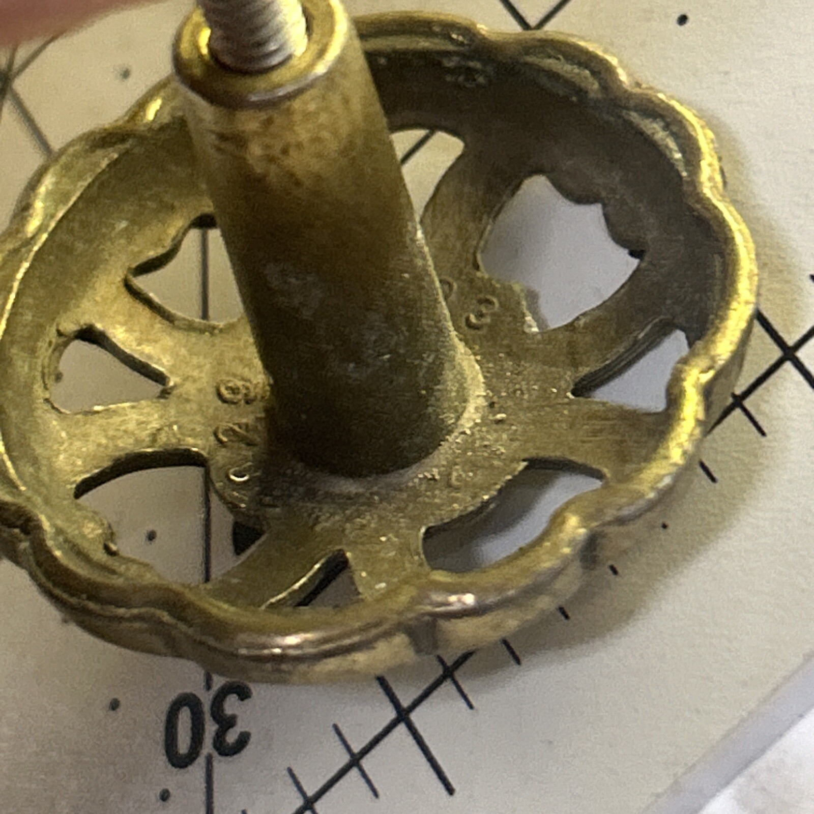 vintage MCM brass metal drawer pull. KBC 1993 43829
