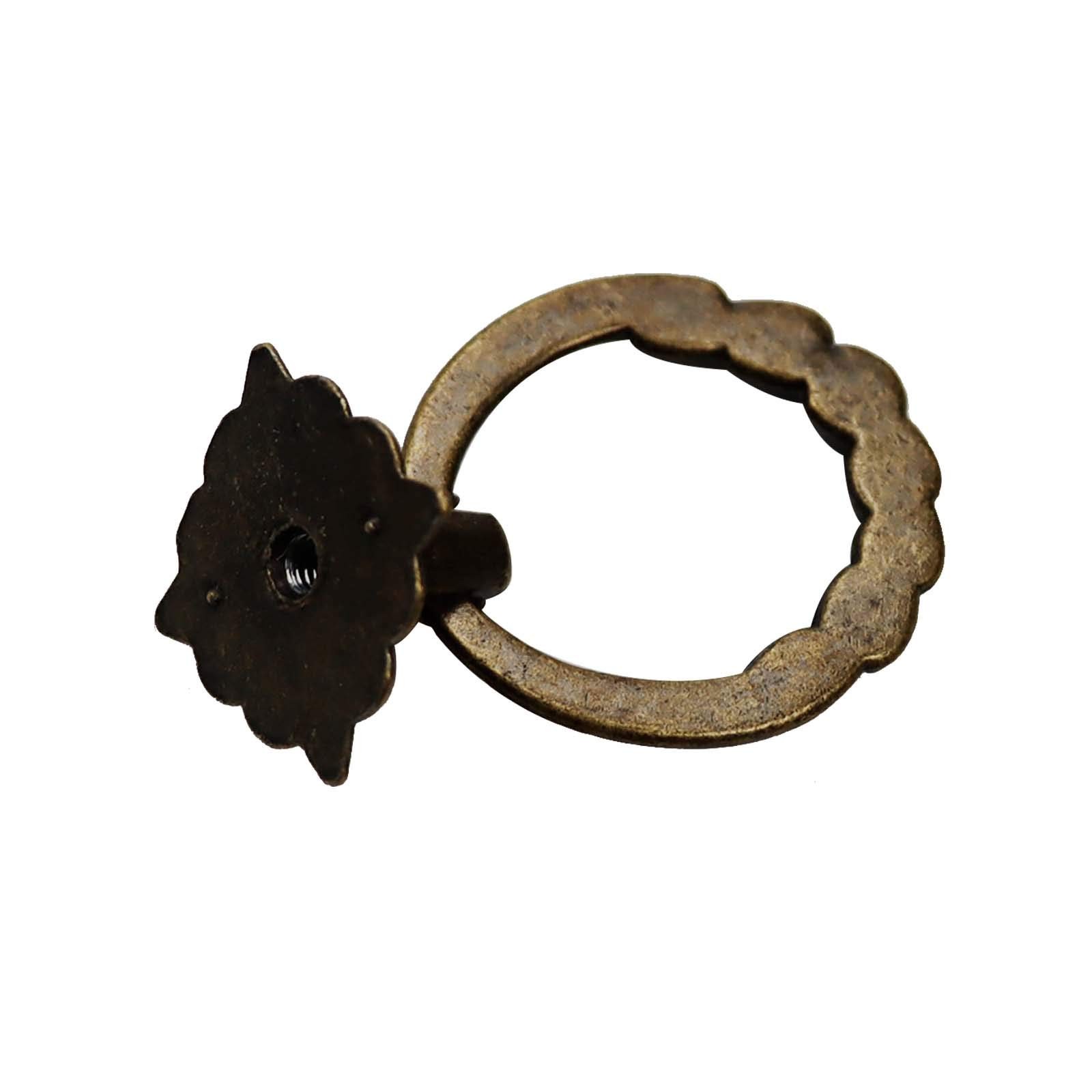 Chris.W 6pcs Vintage Bronze Drop Ring Knobs Pulls Handles for Dresser