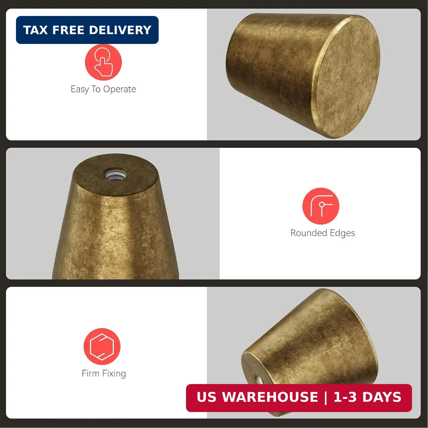 homdiy 10 Pack Antique Brass Cabinet Knobs Drawer Knobs Vintage Small Drawer Pul