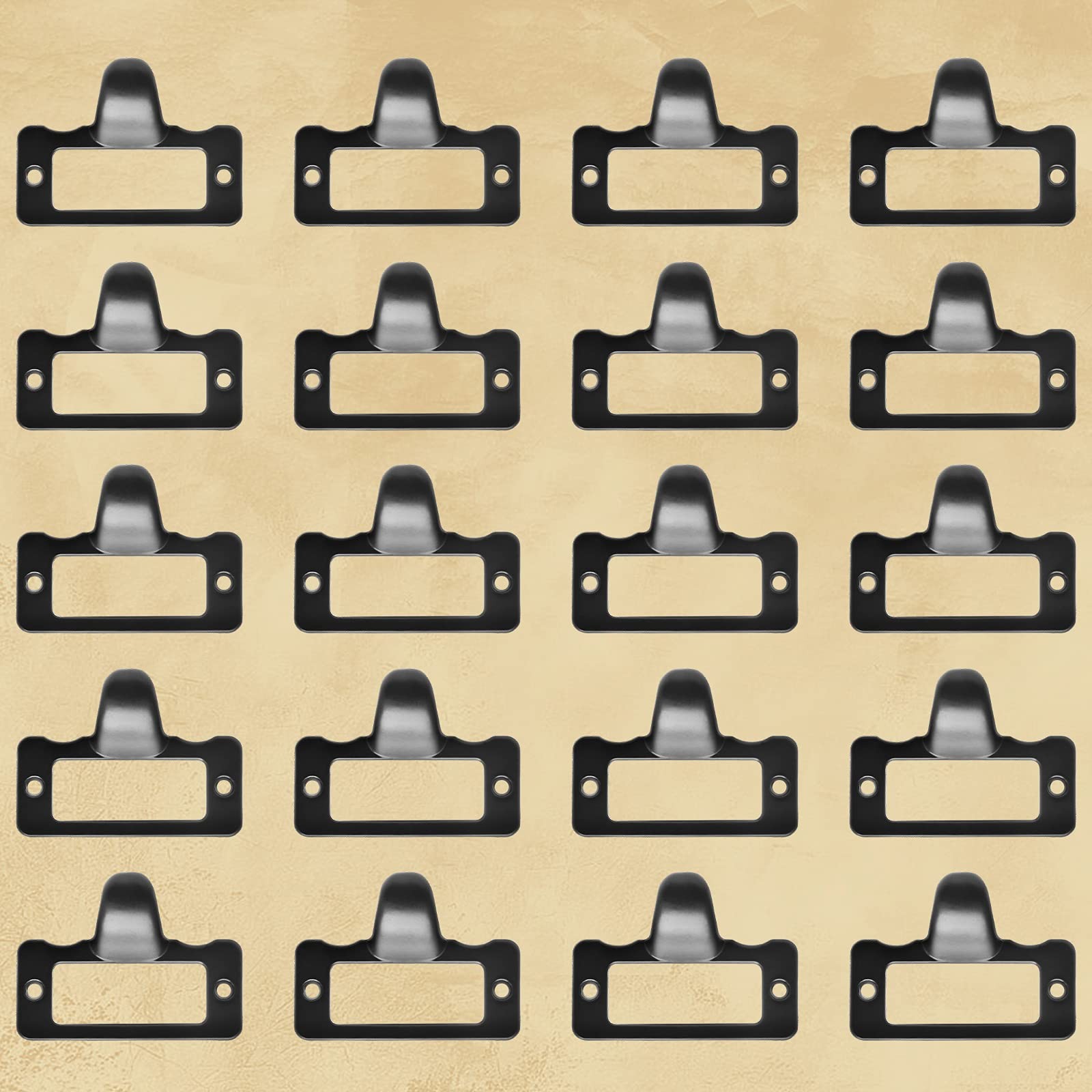 Rierdge Antique Black Card Catalog Drawer Pulls, Small, 20 Pcs Blakc