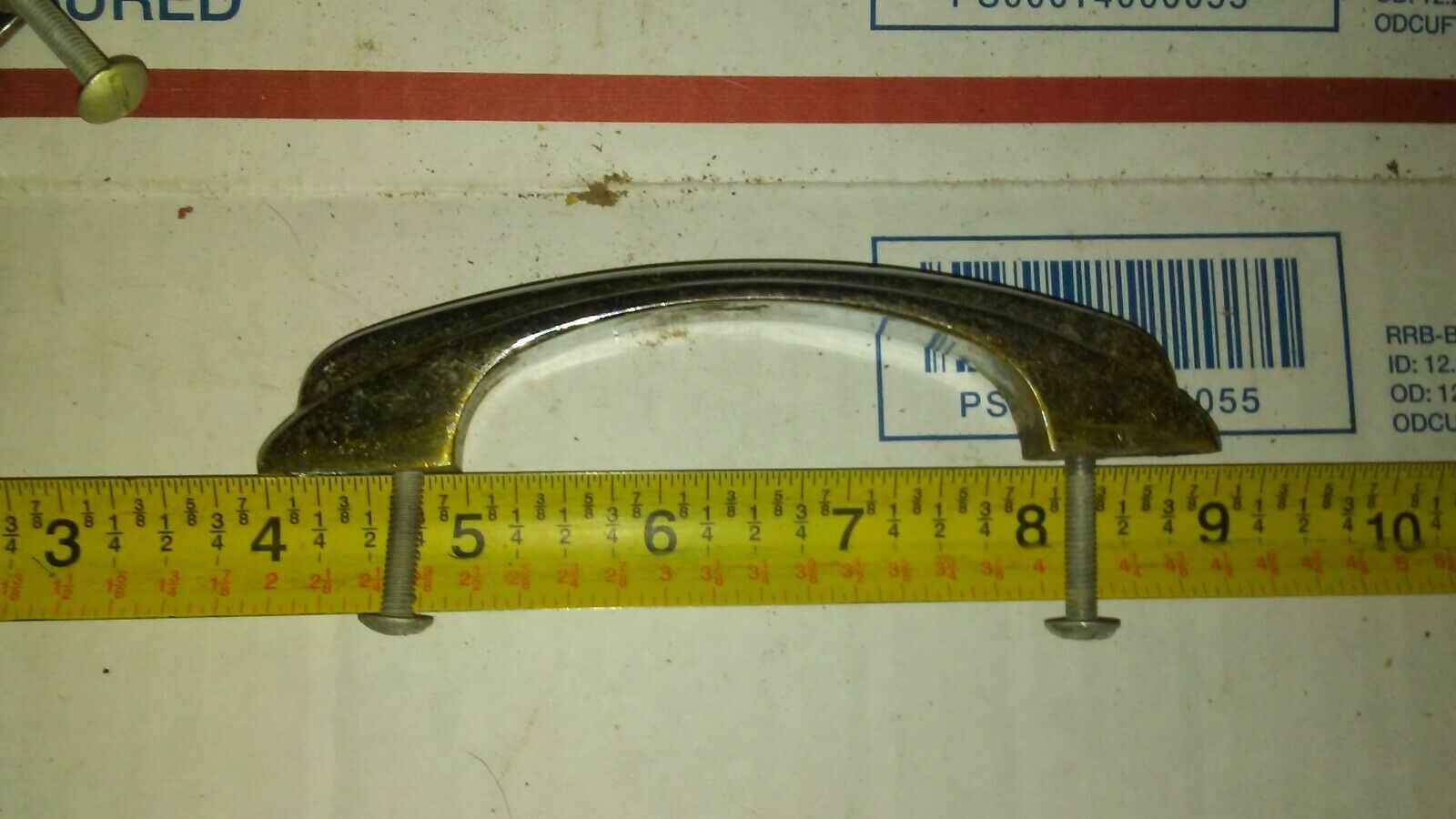 Lot of 2 Vintage Drawer Door Pulls Handles 5 x 1 old Brass