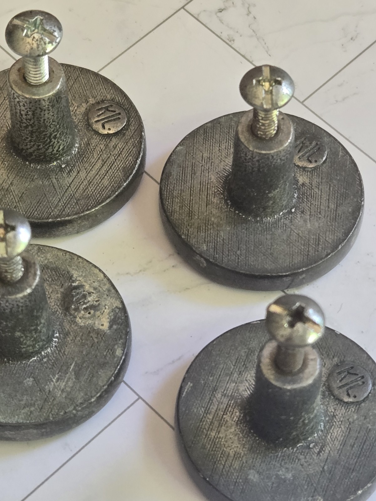 ​Set of 4 Vintage Floral Decorative Cabinet Knobs – Yellow Enamel & Metal Flower