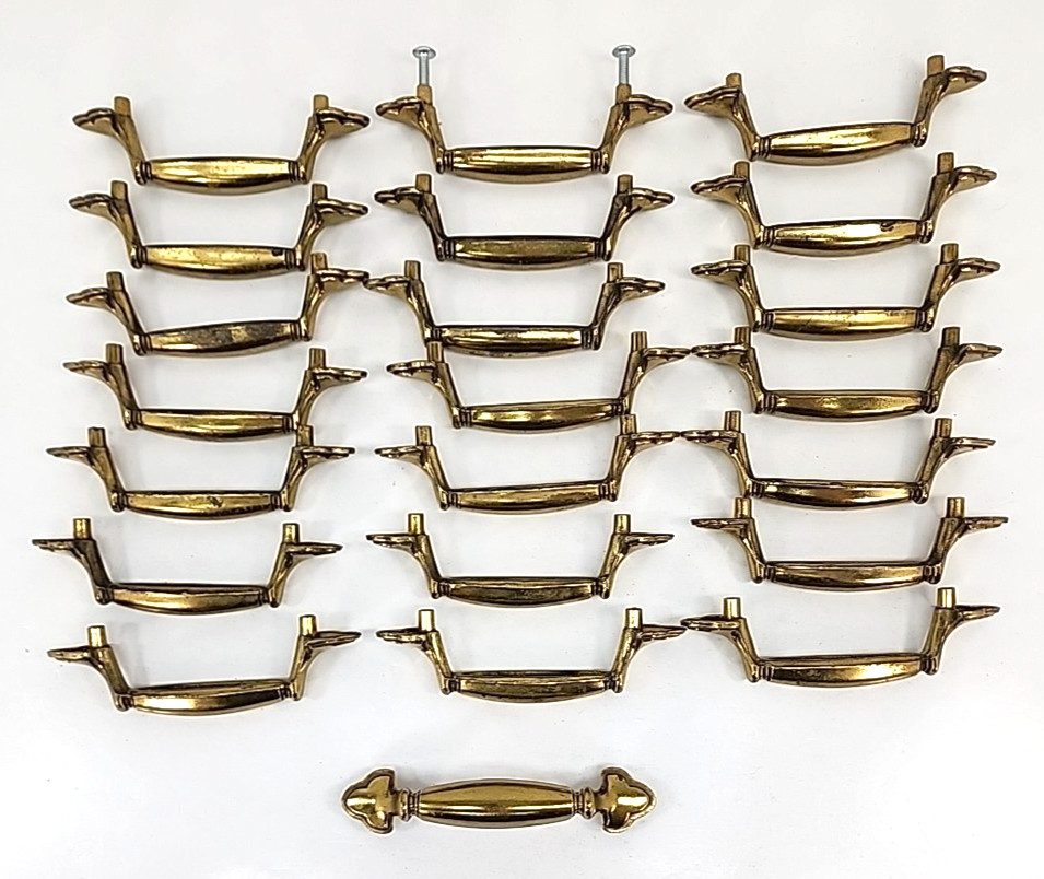 Vintage Keeler Brass Co KBC N13963 Brass Drawer Pulls 4.5″ Lot of 22 Hardware