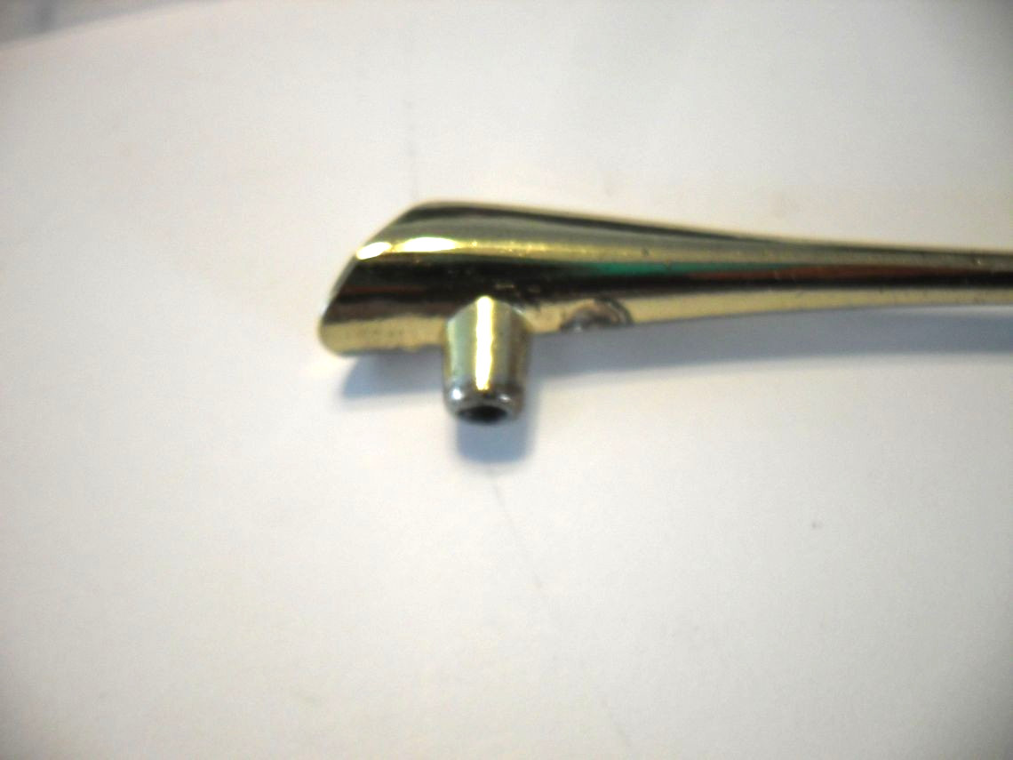 Vintage Nos Polished Brass Drawer Bar Pull Beveled Ends Cabinet Door Handle Ajax
