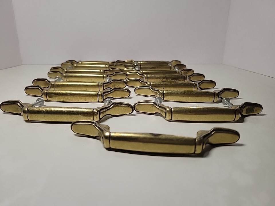 13 Vtg Brass Drawer Pull Handle Cabinet Pull Dresser Handles Traditional 63842