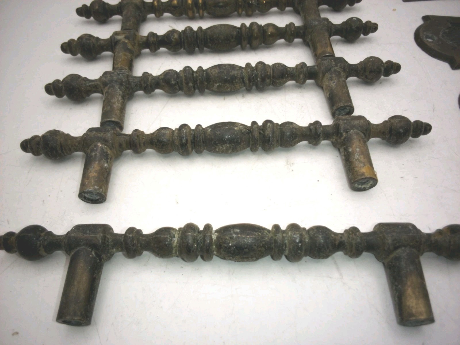 Lot 15 PCS Vintage Allison Drawer Handles Plaques Brass Japan