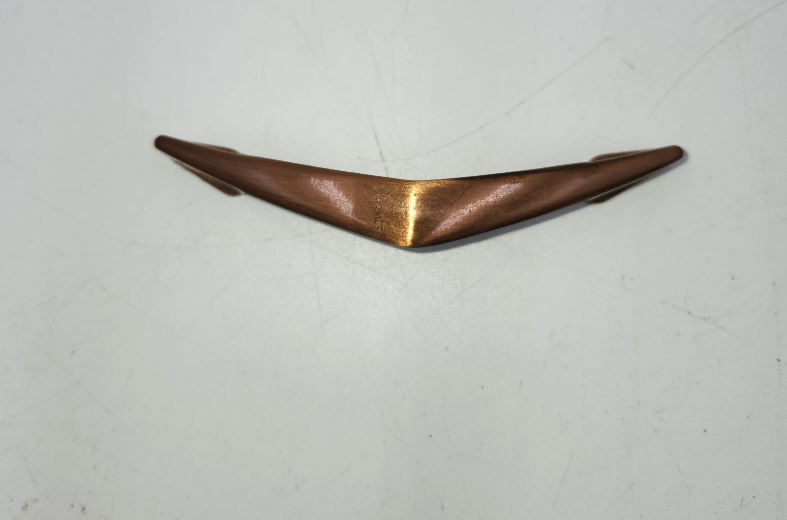 Vintage Copper Chevron Drawer Pull Cabinet Handle Atomic Ajax