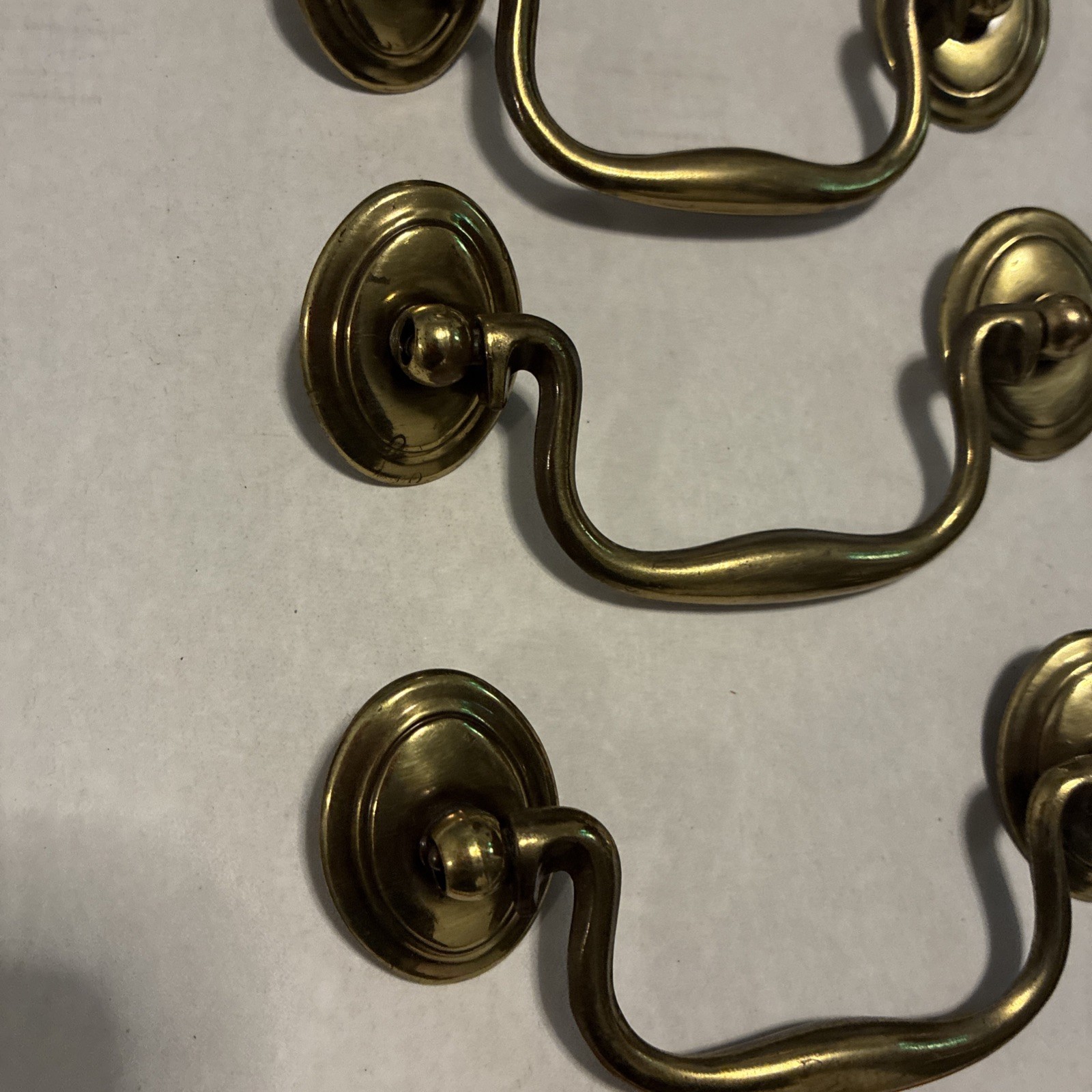 5pcsDrexel Esperanto Drawer Pull Tall Dresser Brass Vintage Drop Bail MCM Handle