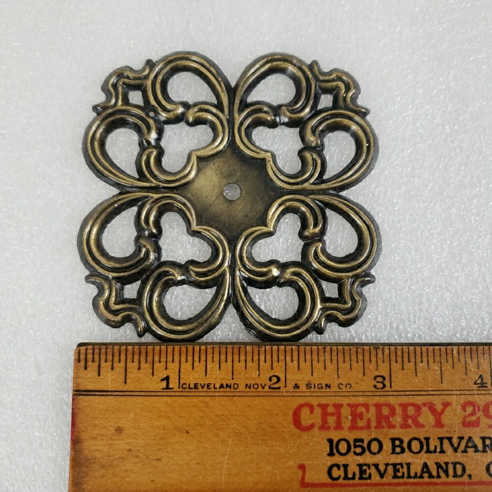 Vintage Ajax Ornate Backplate Copper Color Back Plate Furniture Cut Out 3″
