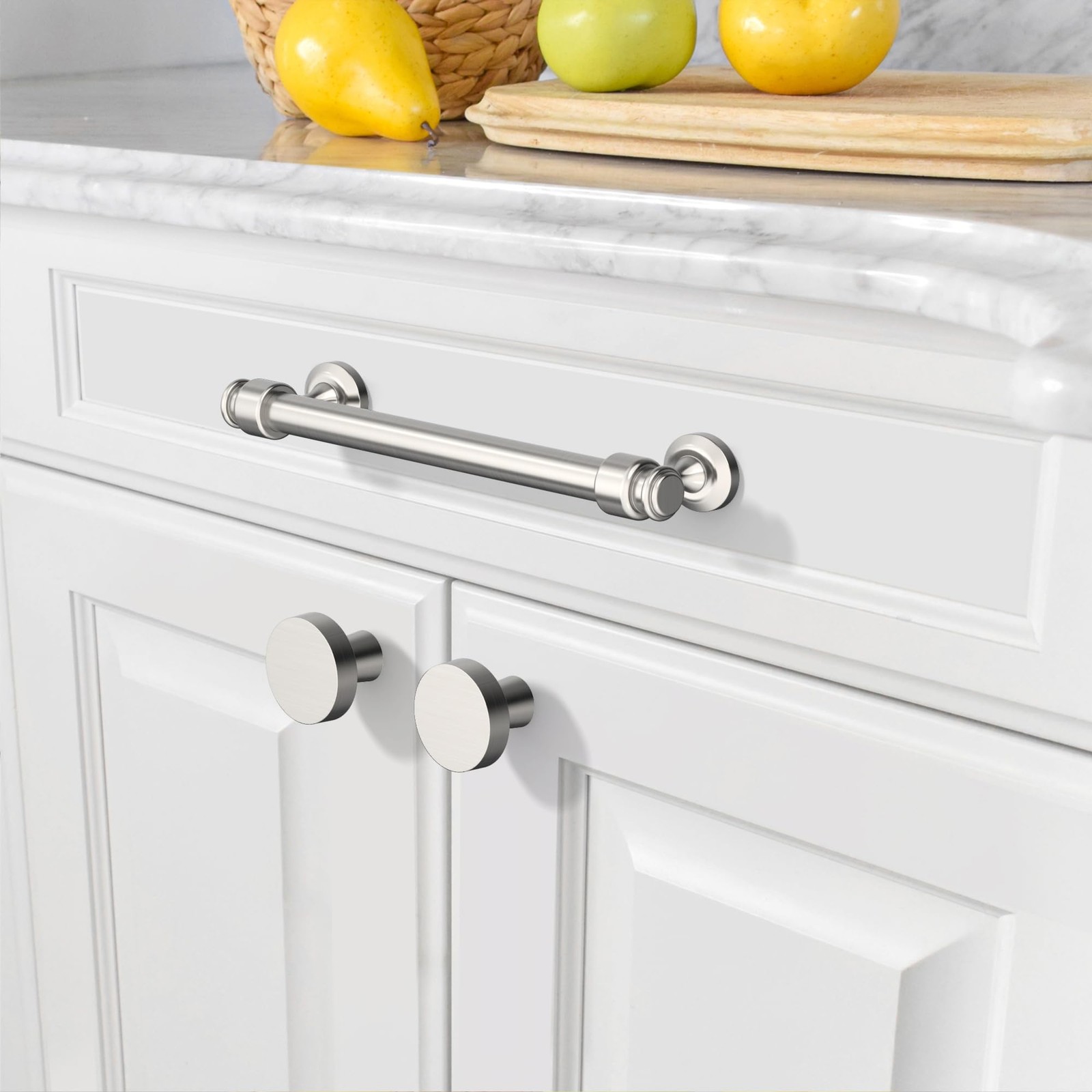 Amerdeco 10 Pack Brushed Satin Nickel Cabinet Pulls 5 Inch Hole Centers Cabinet
