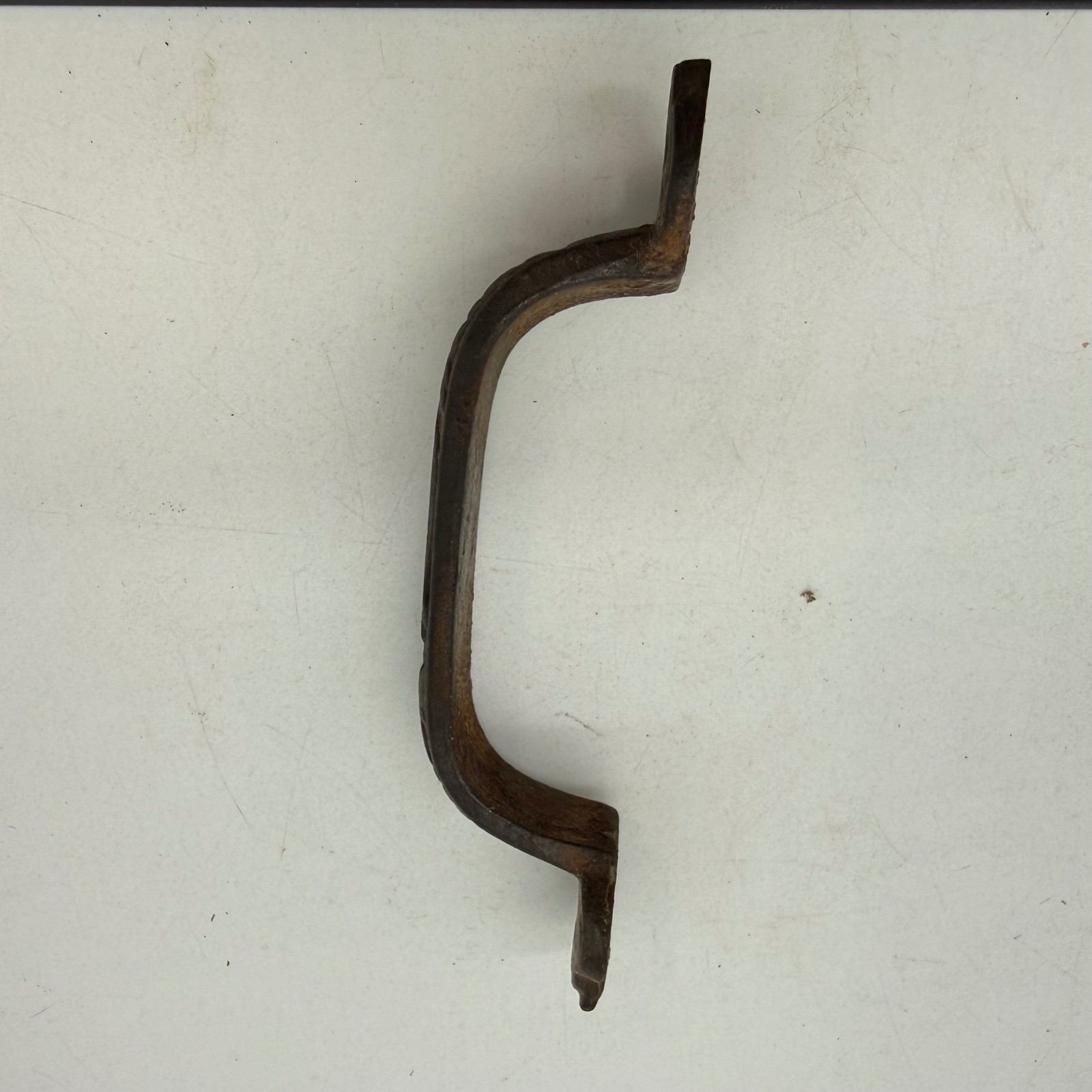 Antique windsor sash pull Cast Iron Ornate Scroll Drawer Handle Rusted Patina 4″
