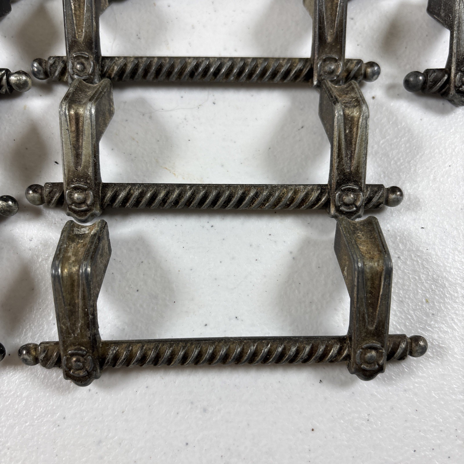 Ajax ROPED Metal Drawer Pull/Cabinet Handles 4.5″ Long 3” OC Silver 13pc VTG