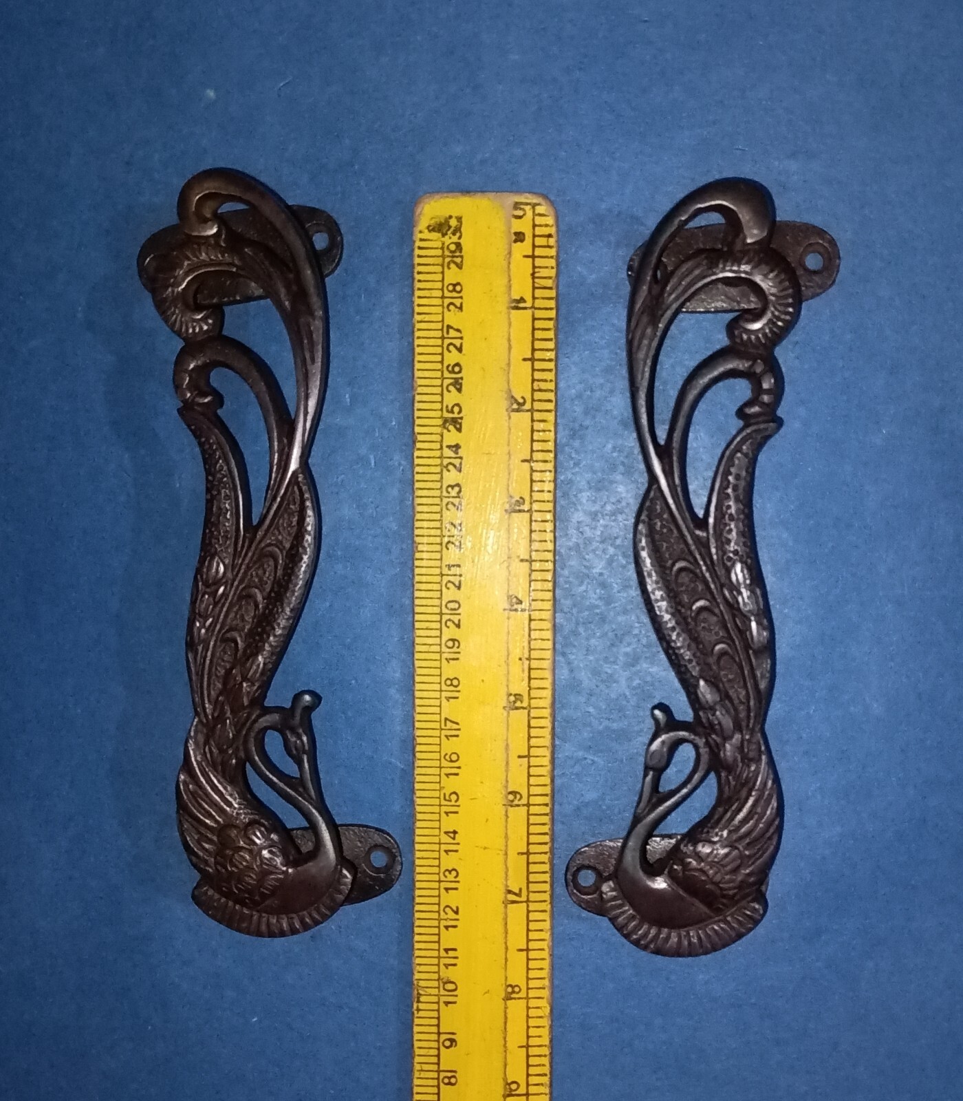 Peacock Design Cupboard Puller Brass Pheasants Bird Theme Door Handle Set AJ103