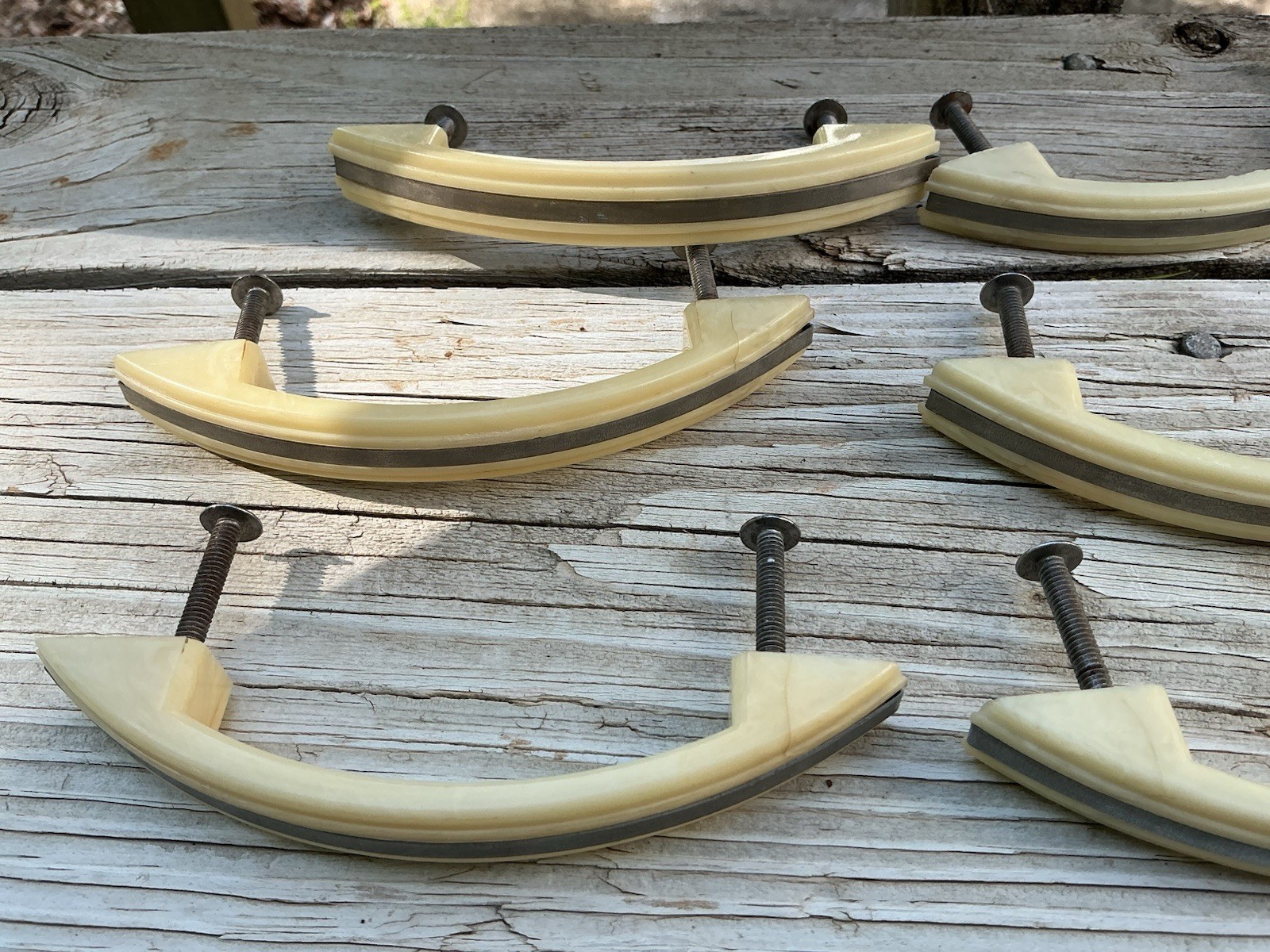RARE ART DECO CELLULOID KITCHEN CABINET VINTAGE 1920’S ORIGINAL “ FANCY PULLS”