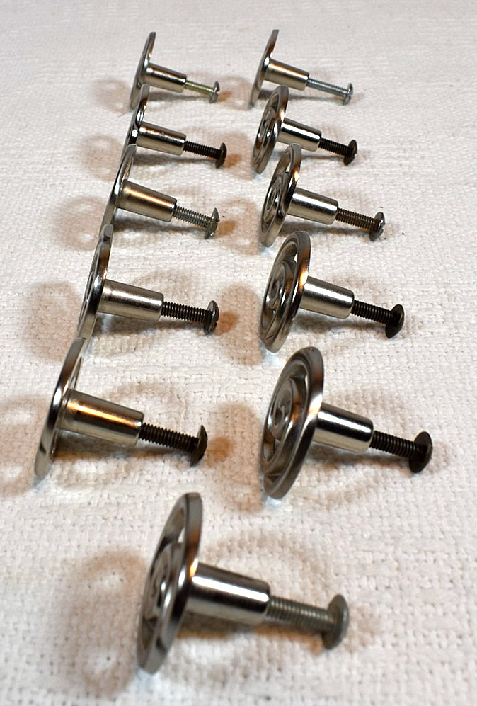 Satin Nickel-Colored, Unique & Fun Round, Swirl-Shaped , 1.25″ Drawer Pulls (11)