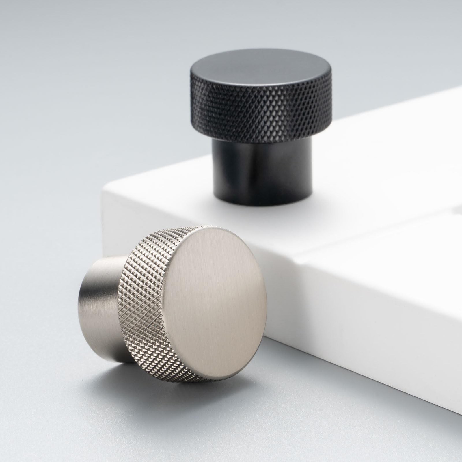 Pack of 30, Brushed Nickel Knurled Round Knobs, Kitchen Cabinet Pull Handle |…